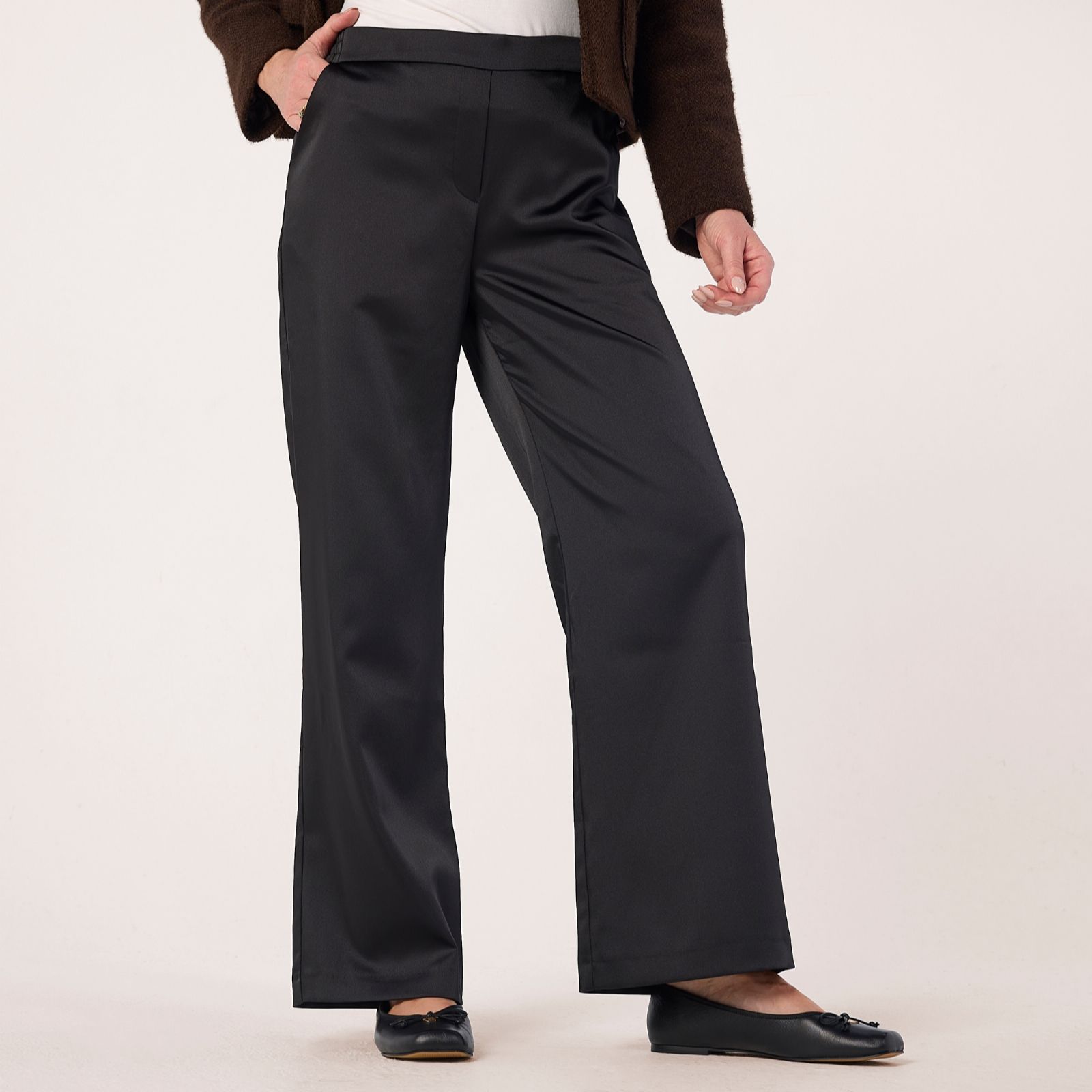Helene Berman Satin Trouser with Stretch Waistband