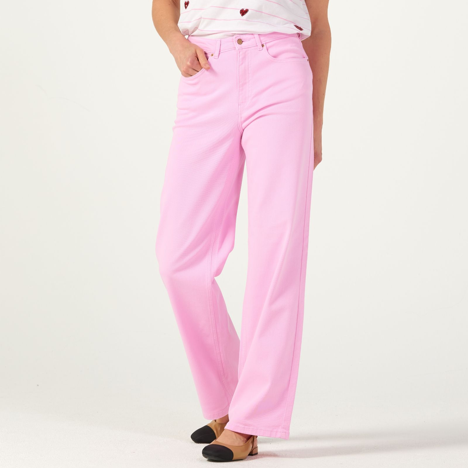 Only Juicy Wide Leg Trousers - QVC UK