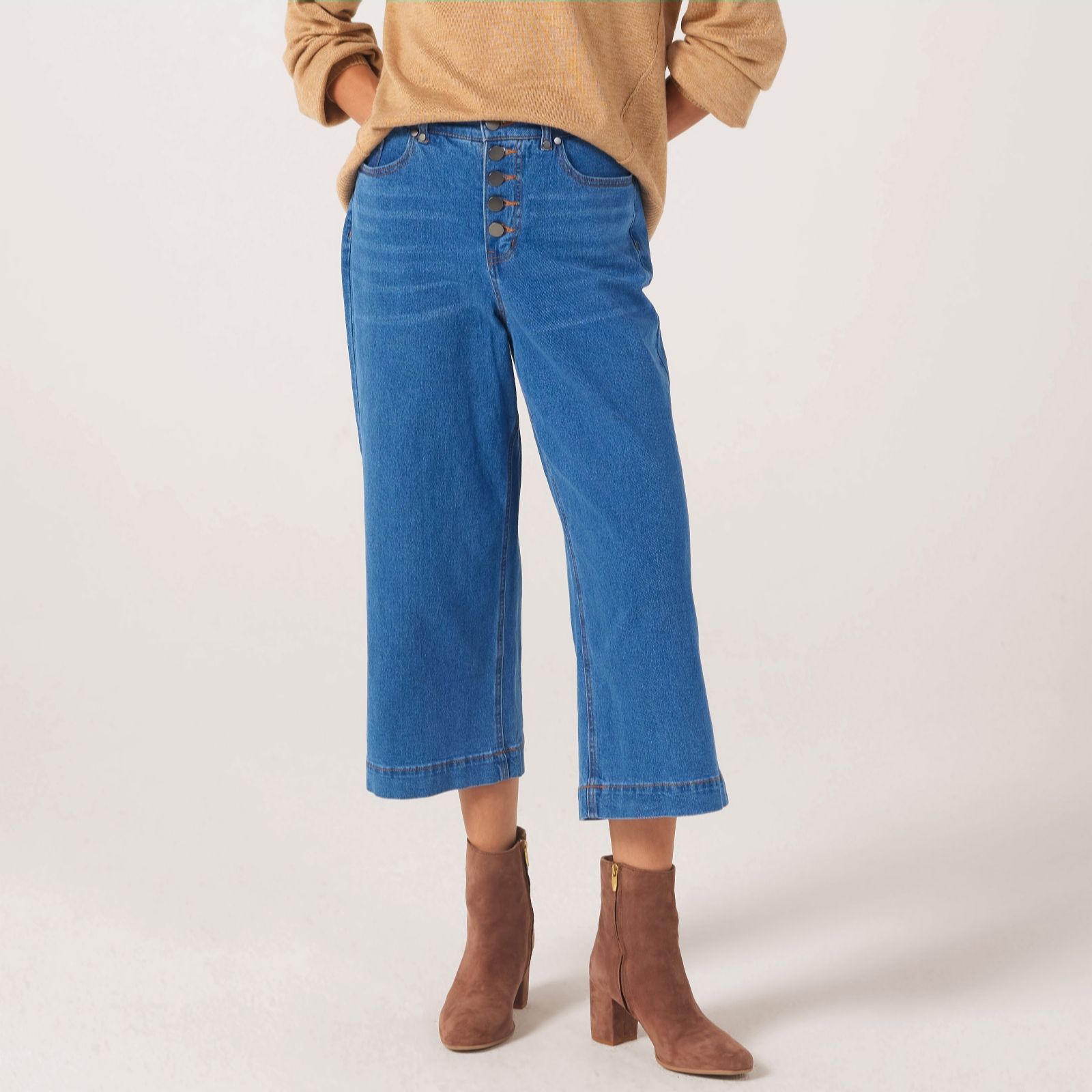 Ben de Lisi Cropped Wide Leg Jean Petite