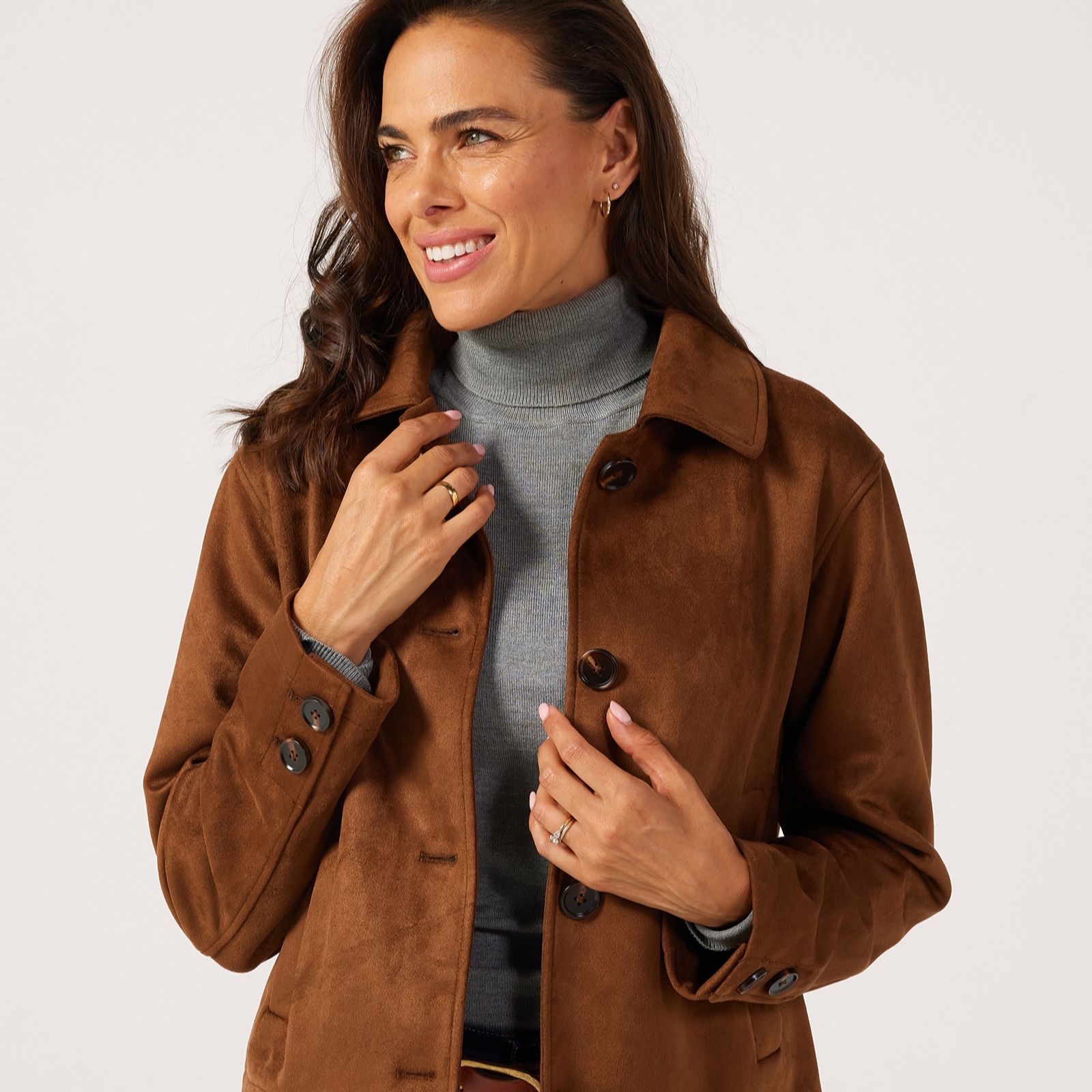 Denim & Co. Faux Suede Jacket