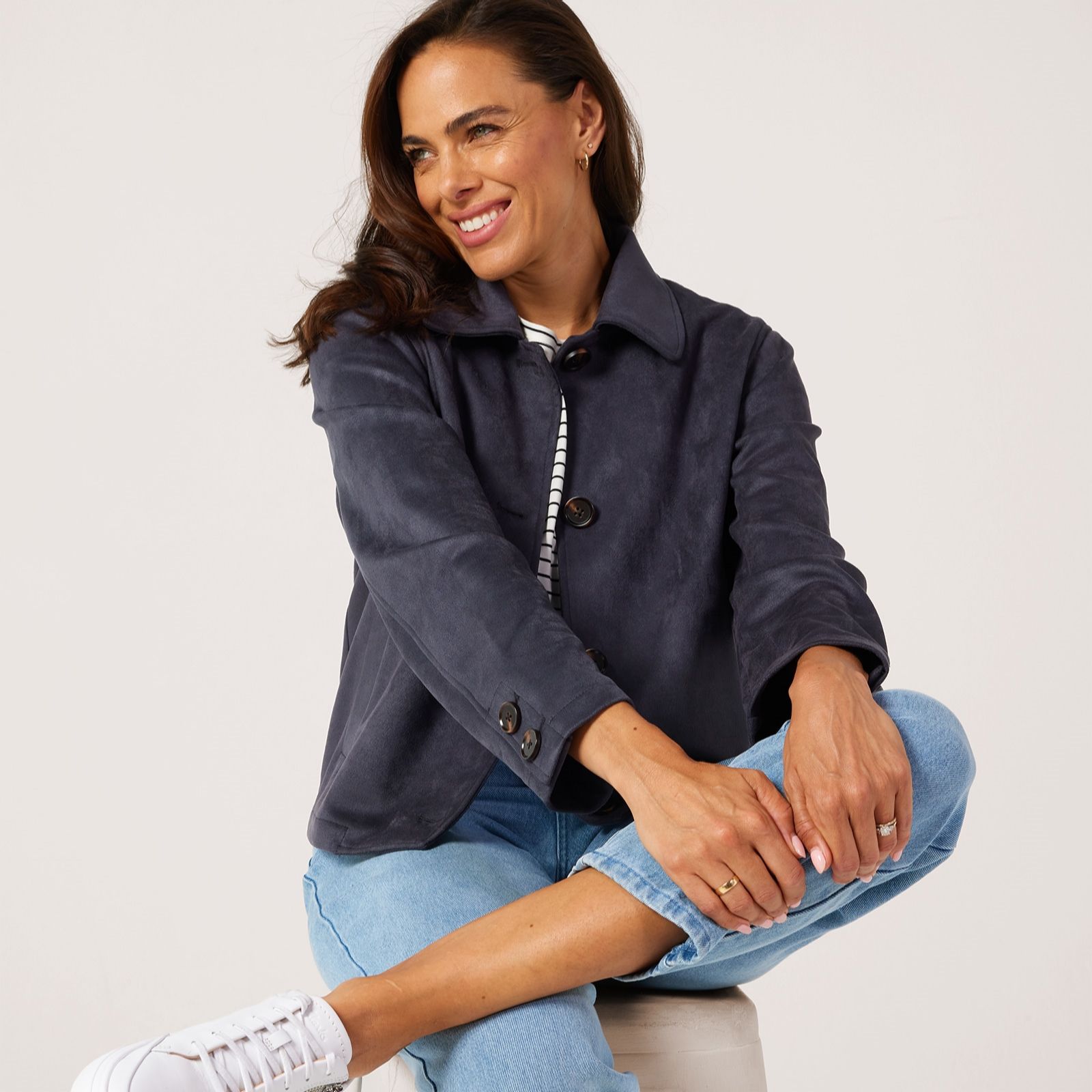 Denim & Co. Faux Suede Jacket
