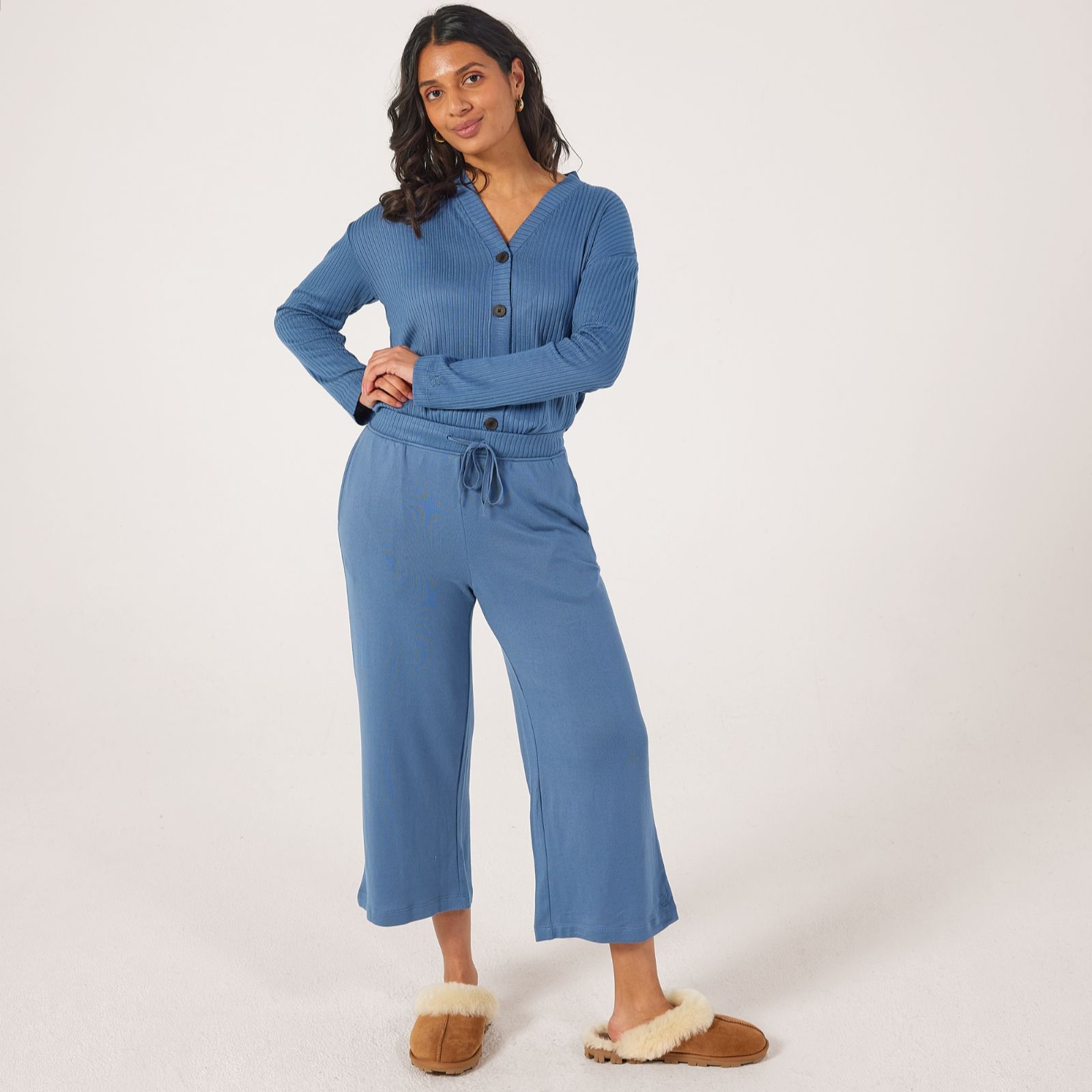 Cuddl Duds Seriously Soft Rib Cropped Pant