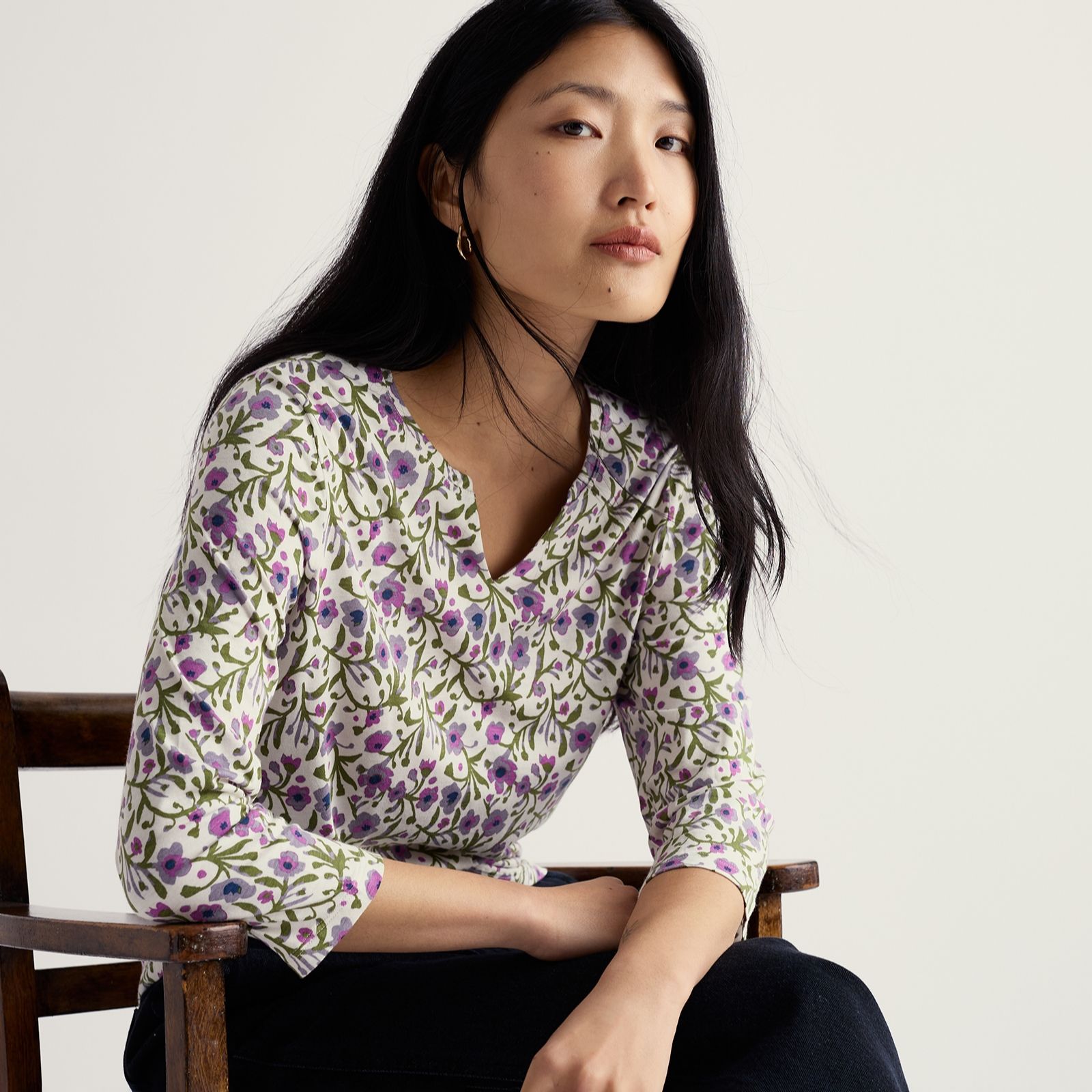 Seasalt Cornwall 3/4 Sleeve Kellow Top