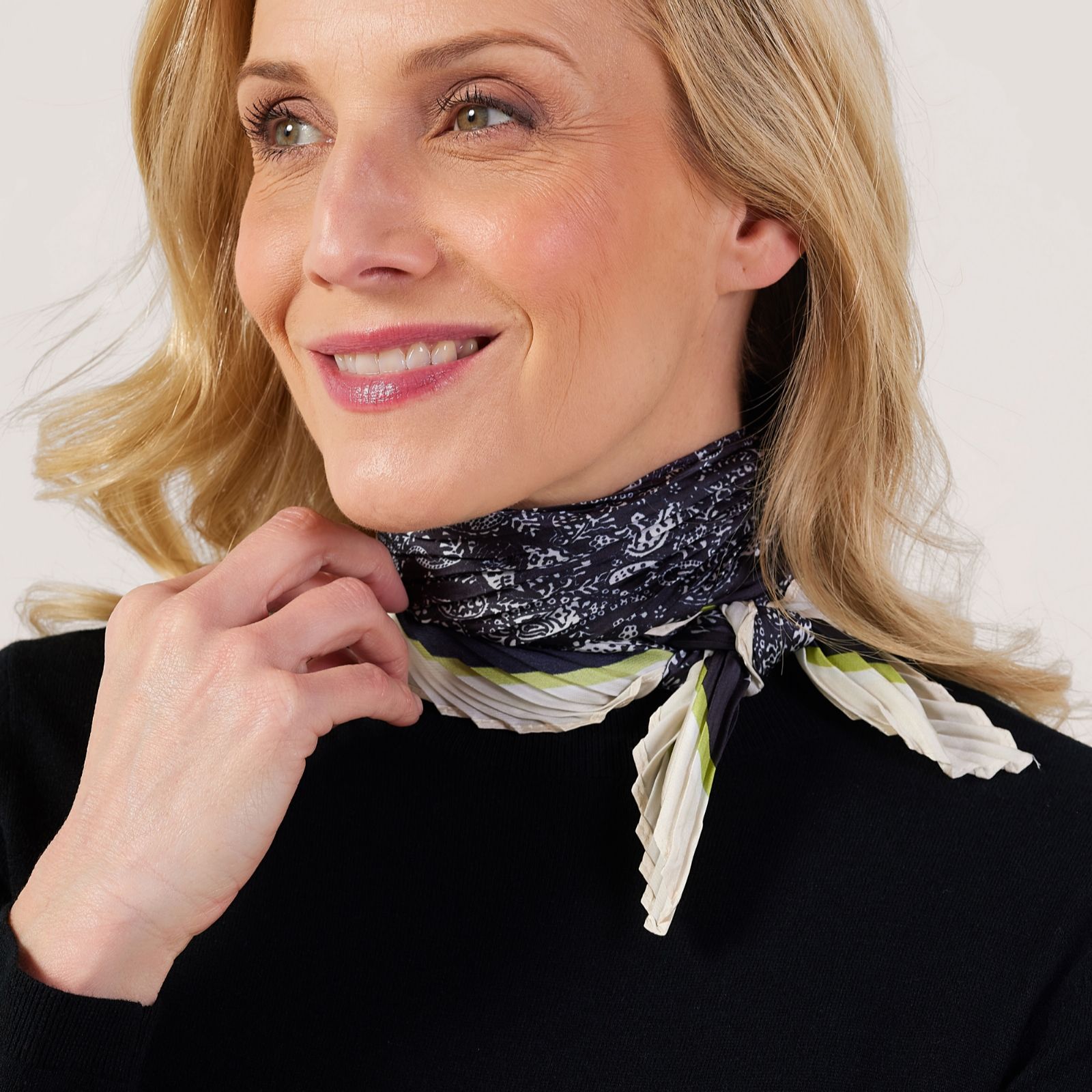 Malika Printed Pleated Scarf