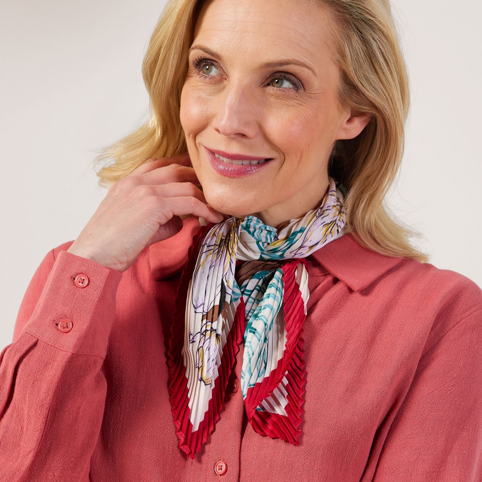 Malika Printed Pleated Scarf