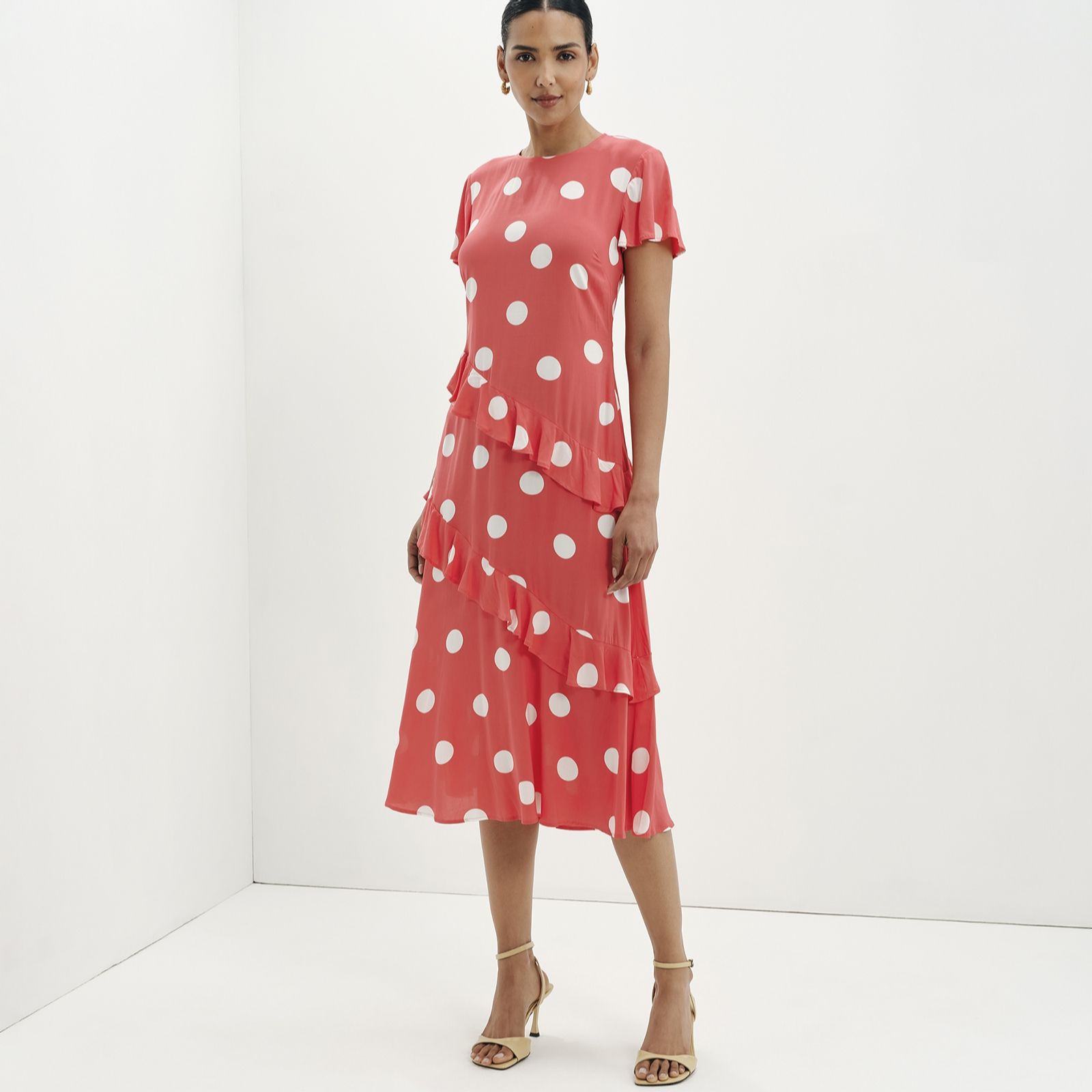 Finery London Sierra Ruffle Print Dress Petite