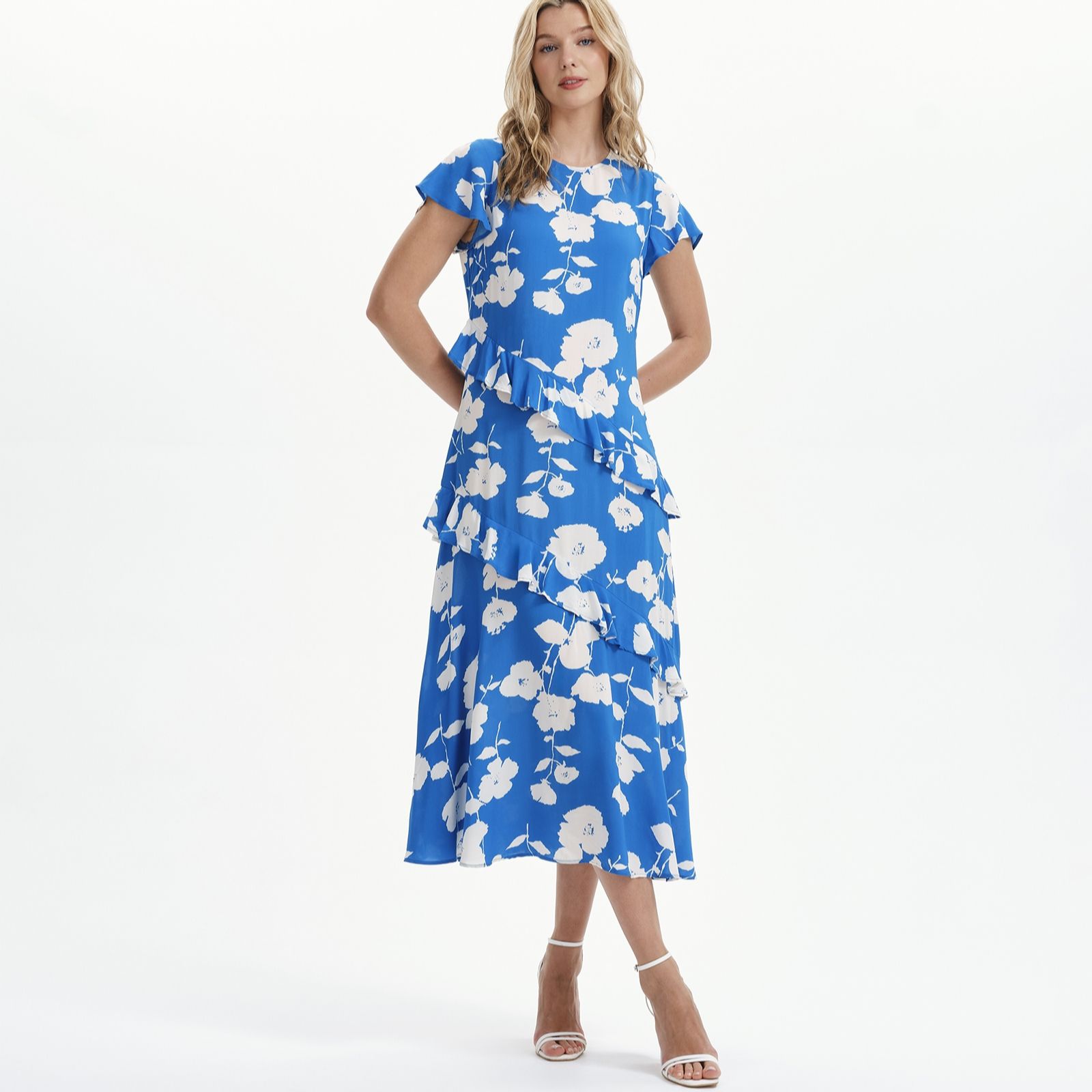 Finery London Sierra Ruffle Print Dress Petite