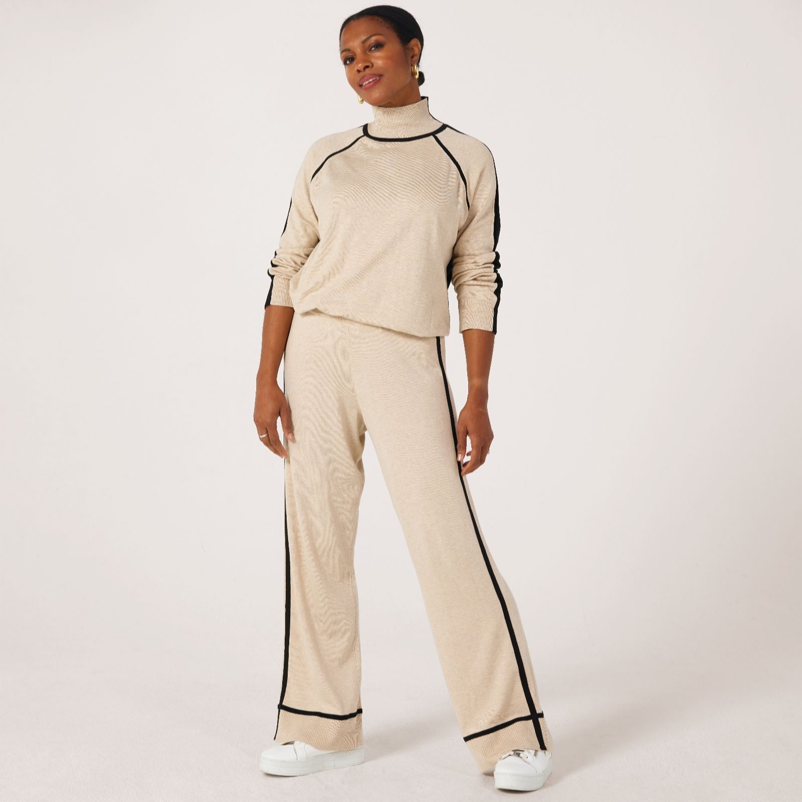Masai Copenhagen Pexilon Knit Rayon Stretch Wide Leg Trouser