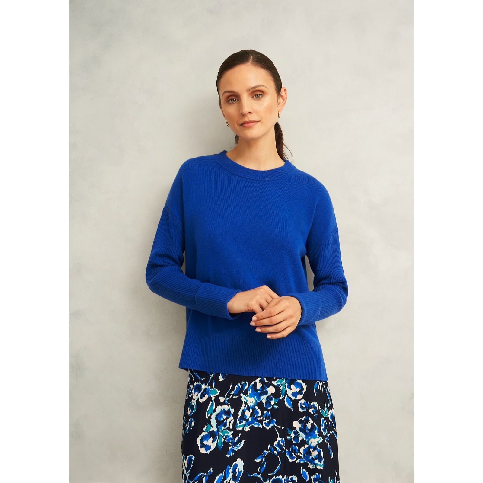 Hobbs London Darla Vivid Blue Wool Blend Jumper