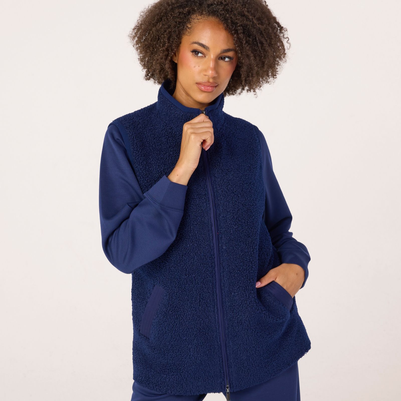 Denim & Co. Teddy Fur Gilet