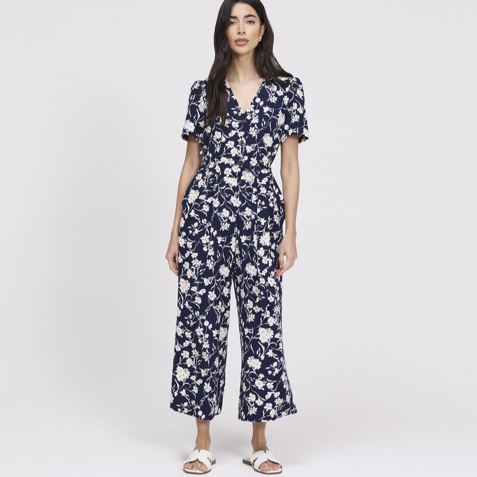 Finery London Uma Printed Cropped Trouser Jumpsuit