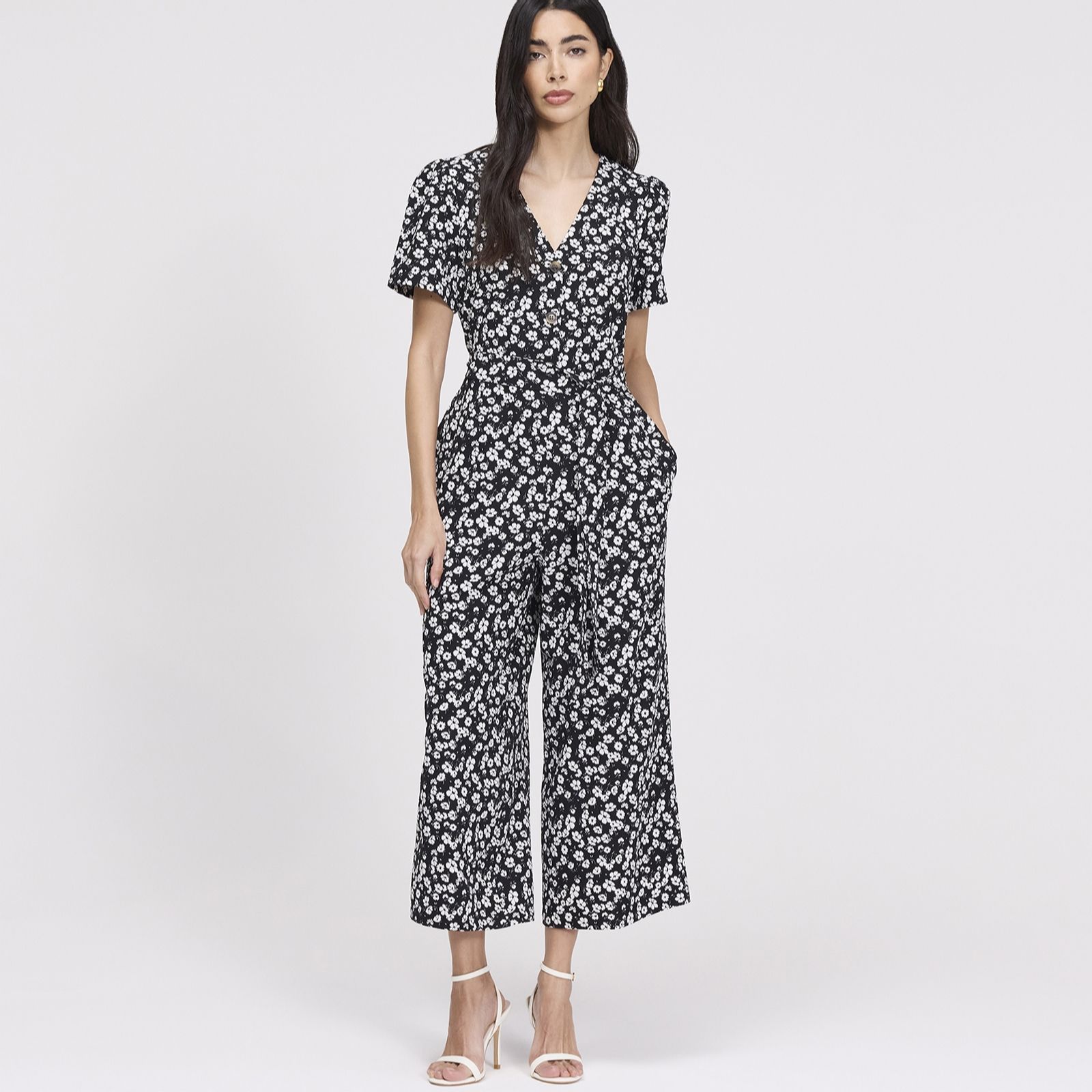 Finery London Uma Printed Cropped Trouser Jumpsuit