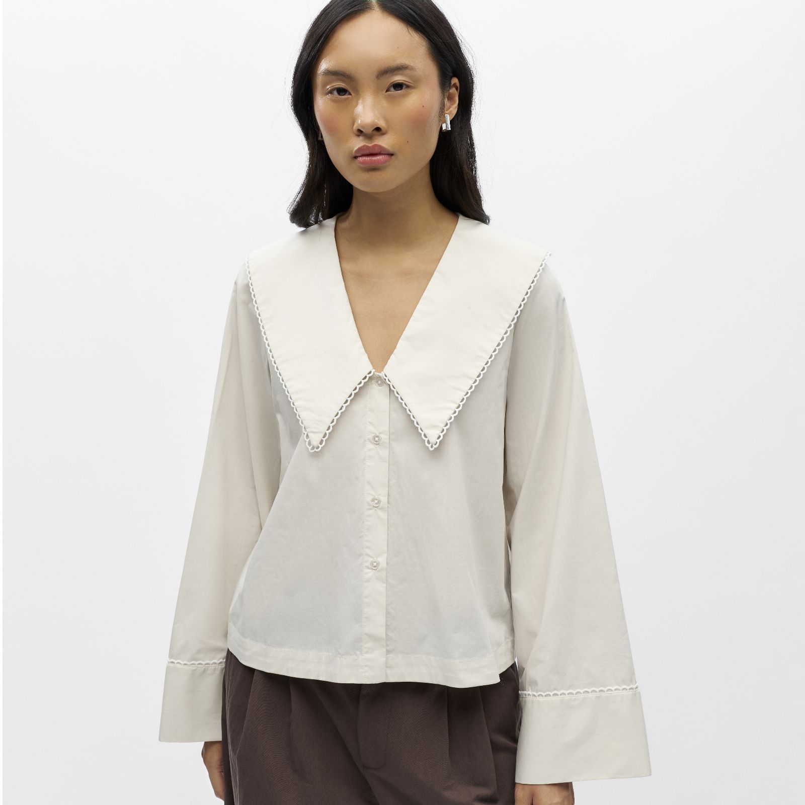 Object Hope Big Collar Long Sleeve Shirt