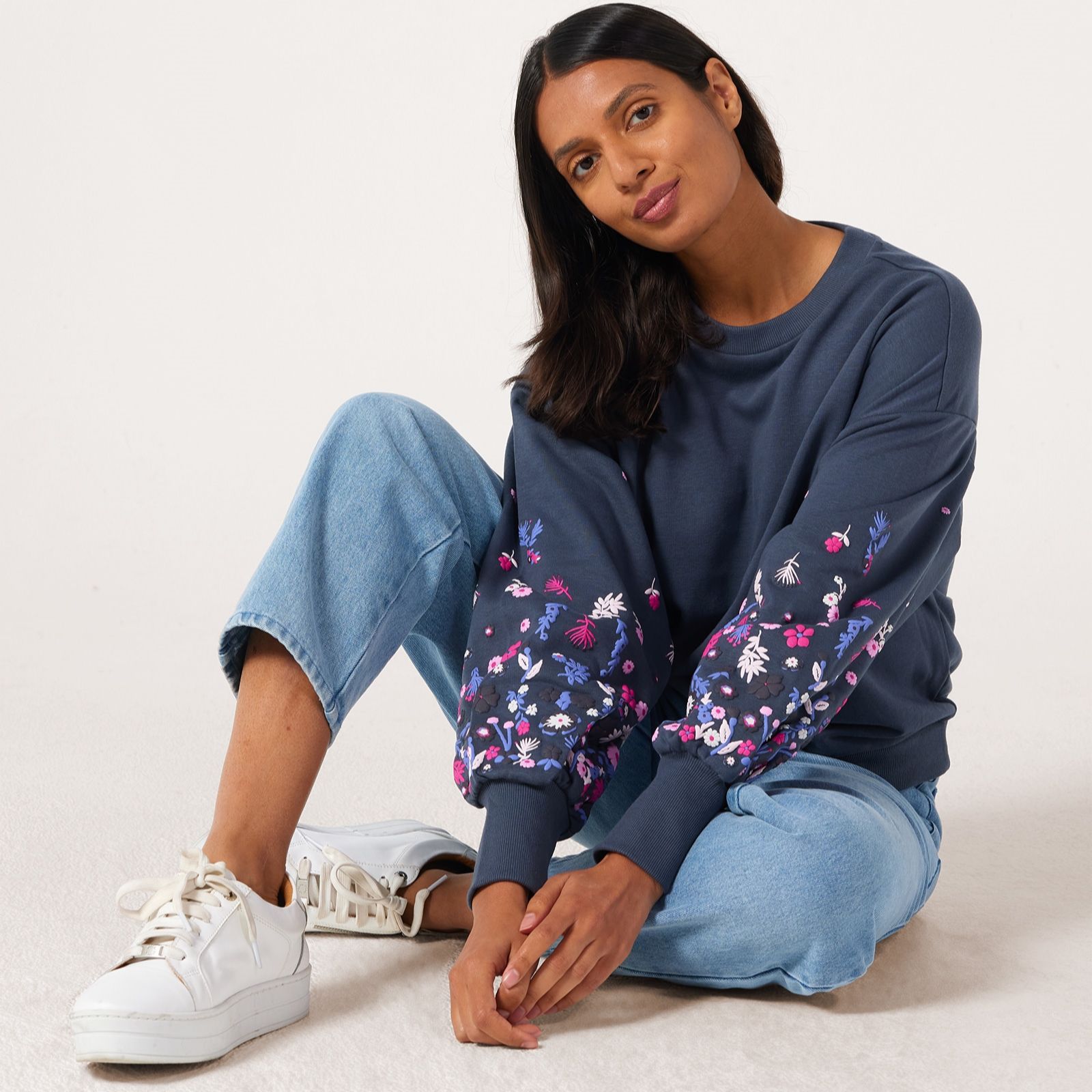 Only Floral Cuff Jumper