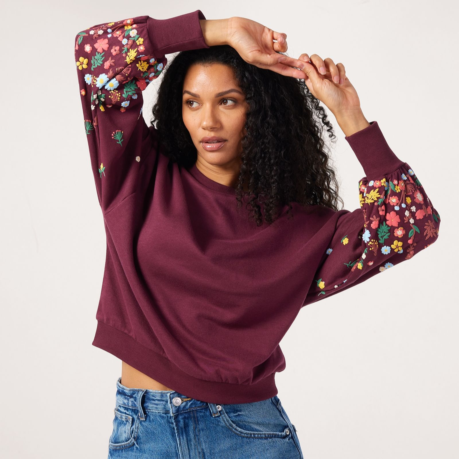 Only Floral Cuff Jumper