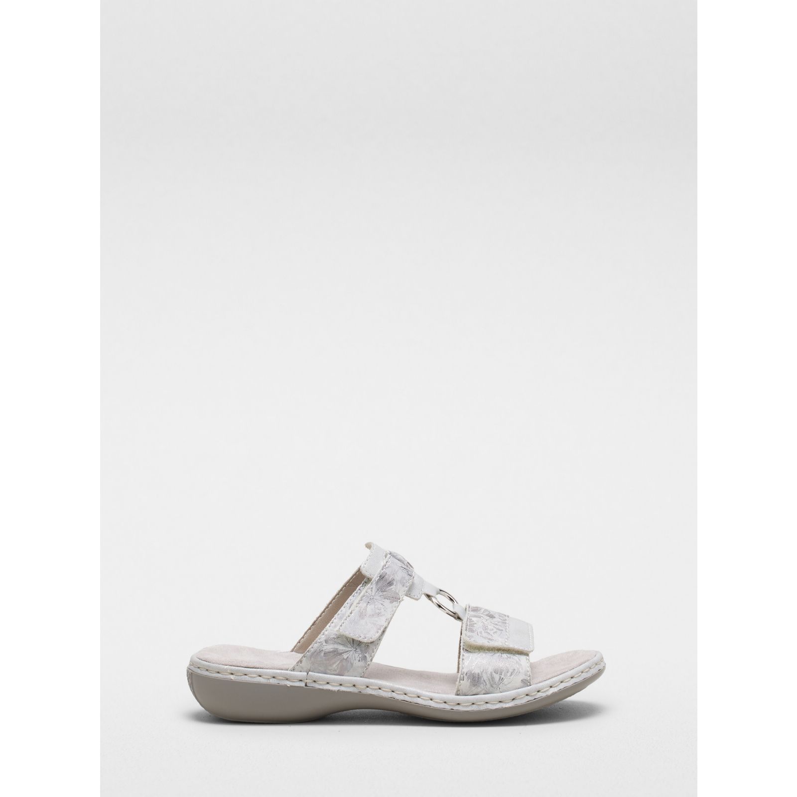 Outlet Rieker Leather Circle Trim Slip On Sandal