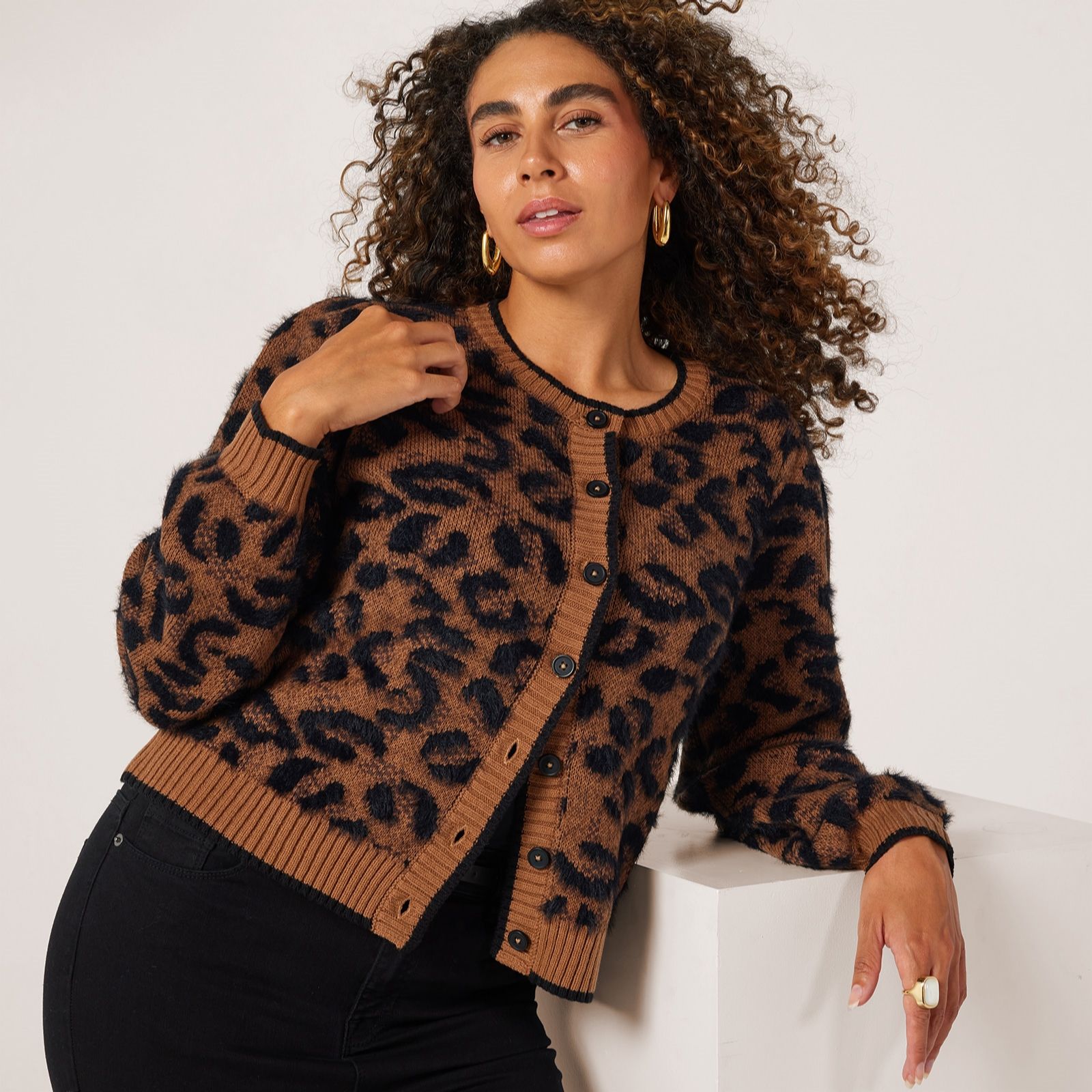Dannii Minogue Fluffy Yarn Cardigan Petite