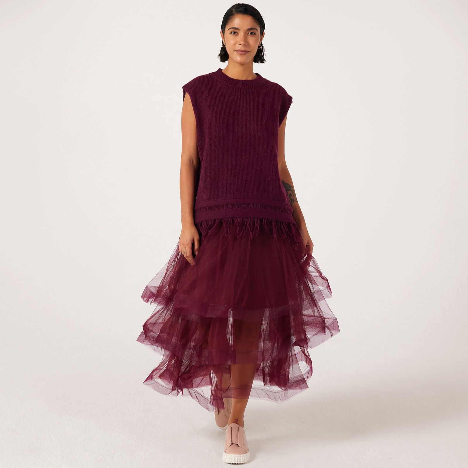 Malissa J Mesh 3 Tier Skirt