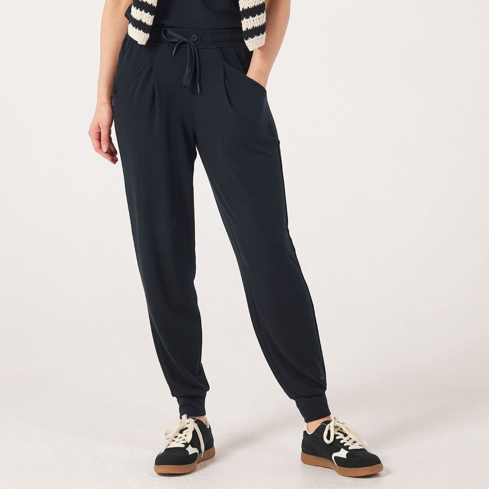 Cuddl Duds Modern Jersey Knit Pleat Front Jogger