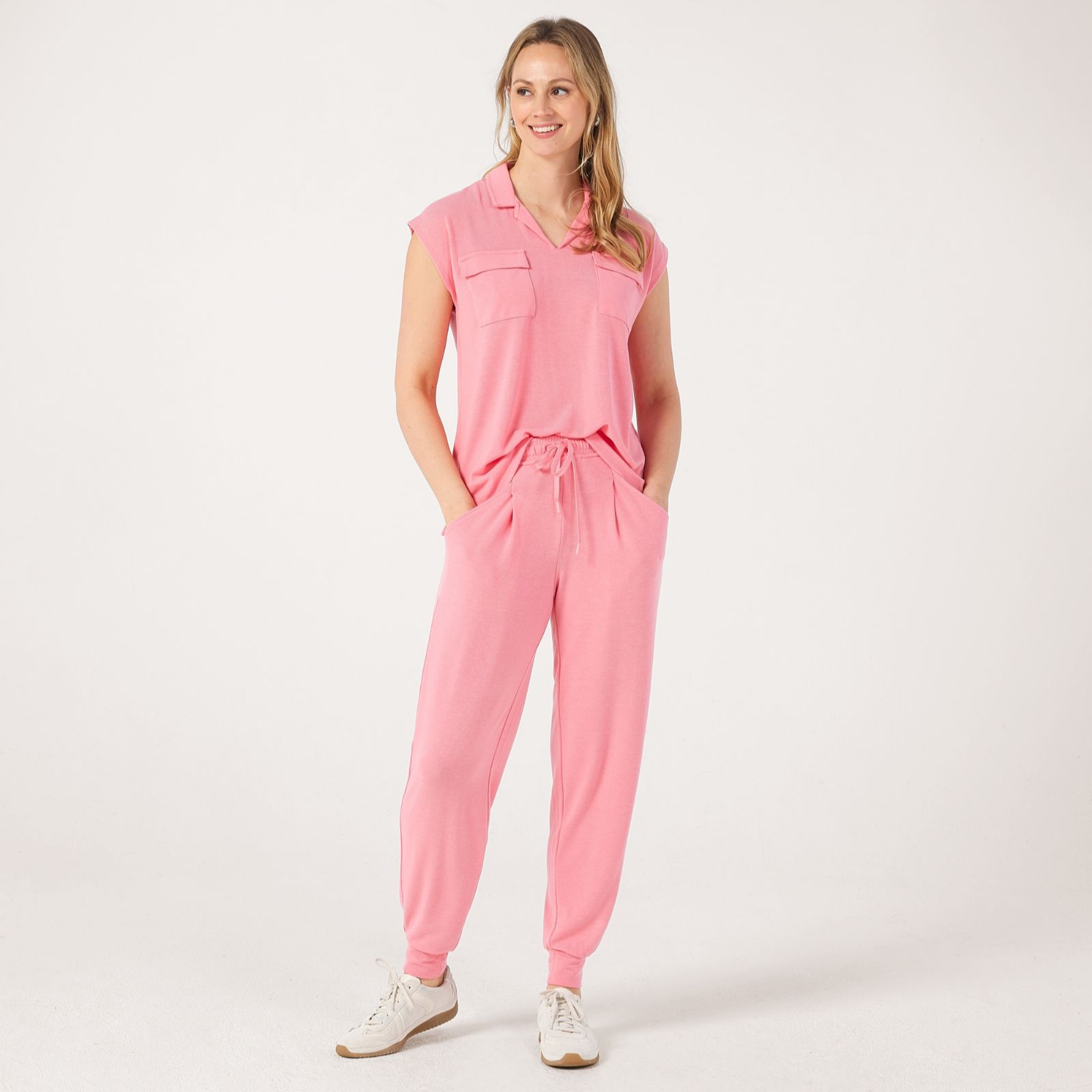 Cuddl Duds Modern Jersey Knit Pleat Front Jogger