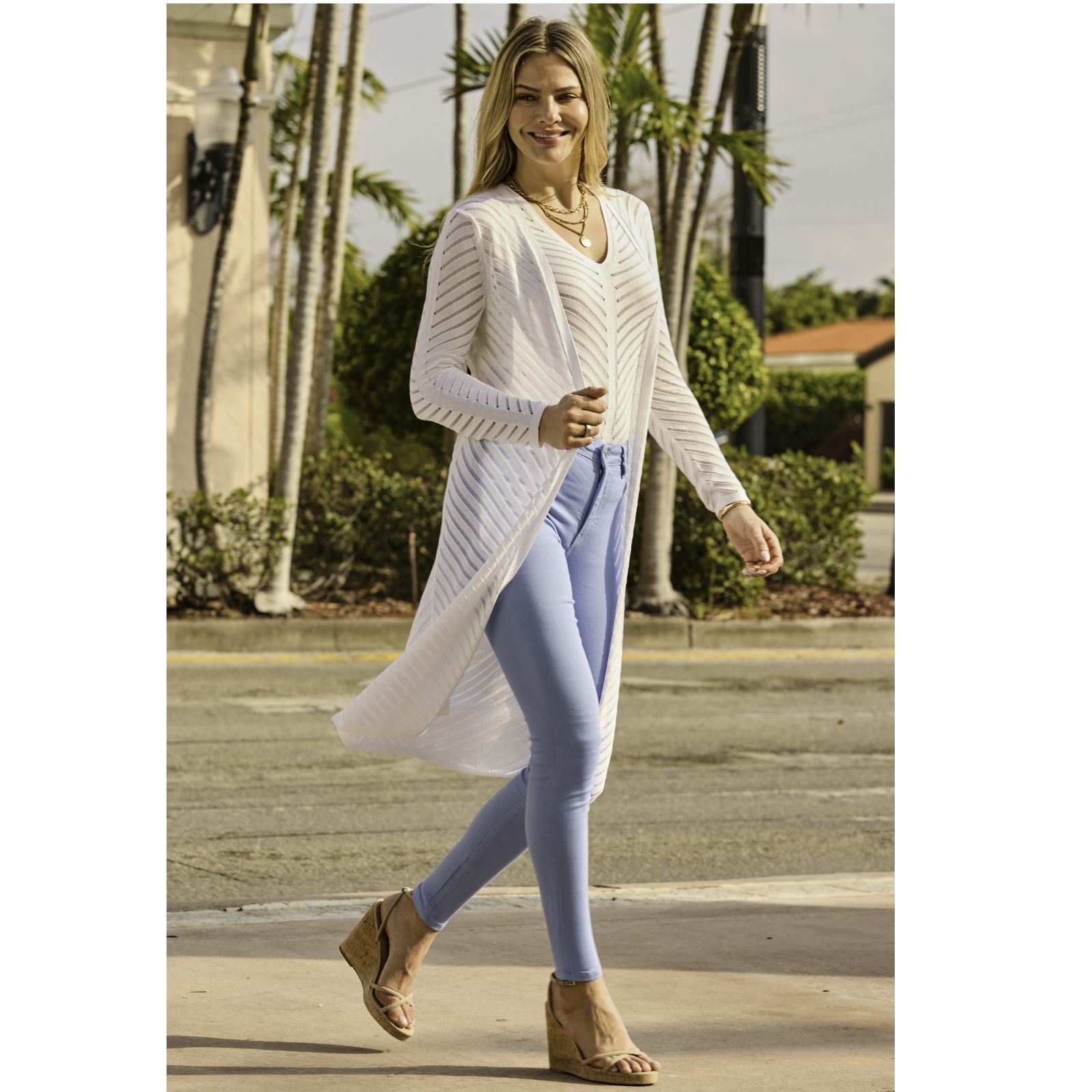 Sosandar Ladder Stitch Cardigan