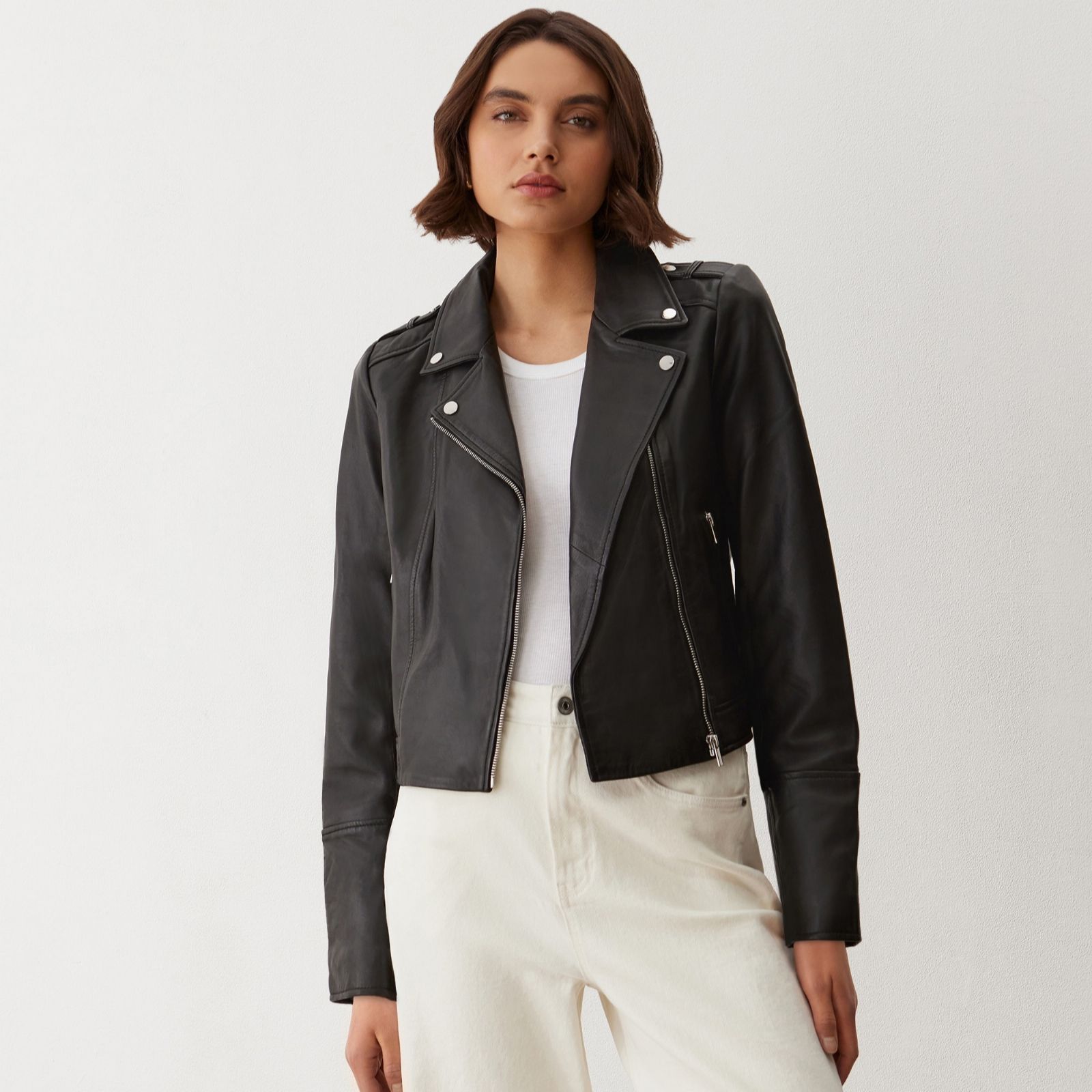 Finery London Genuine Black Leather Jacket