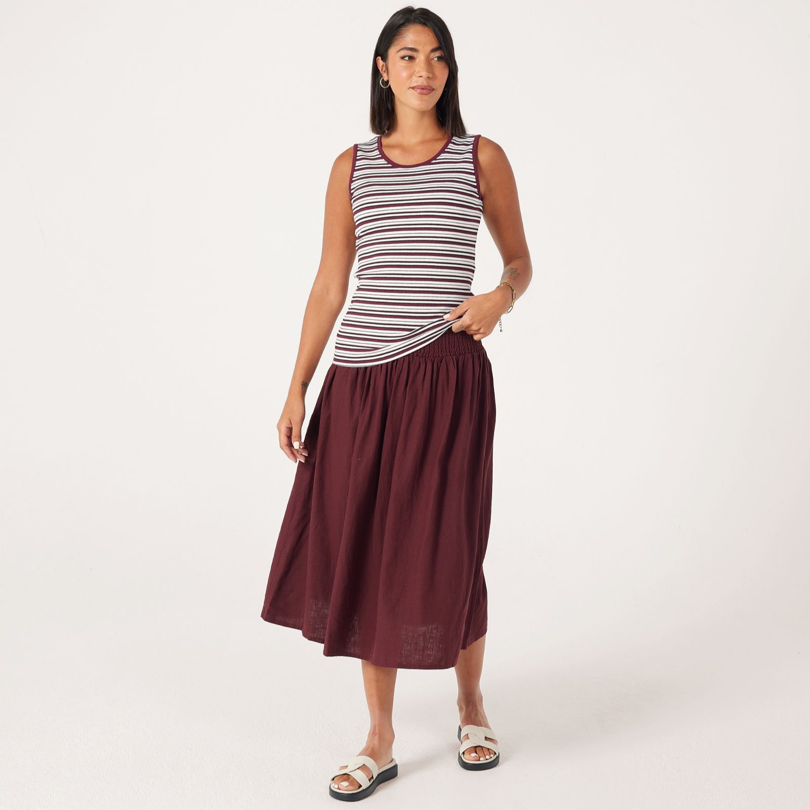 Ben De Lisi Shirred Waistband Midi Skirt Standard