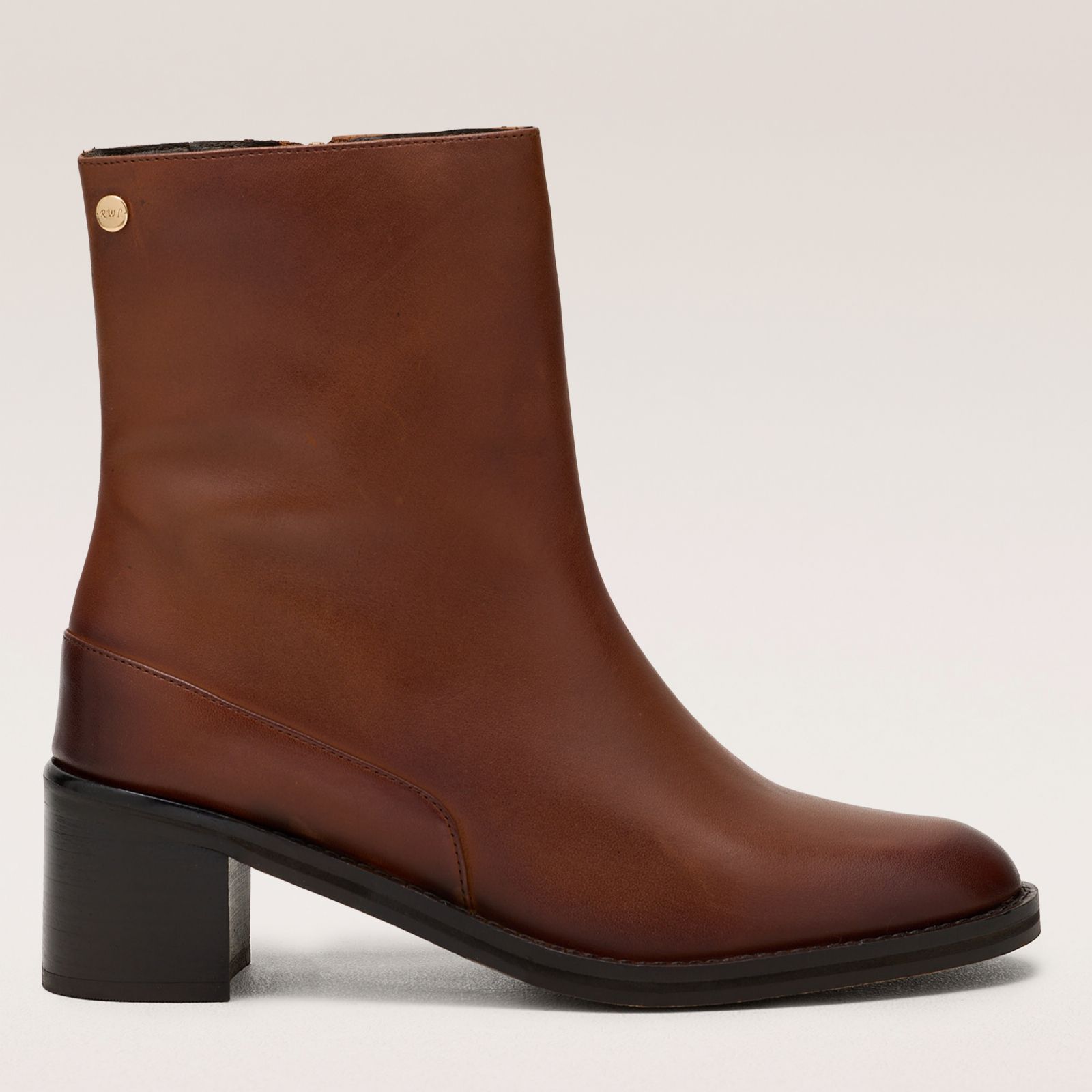 Ruth Langsford Leather Block Heeled Ankle Boot