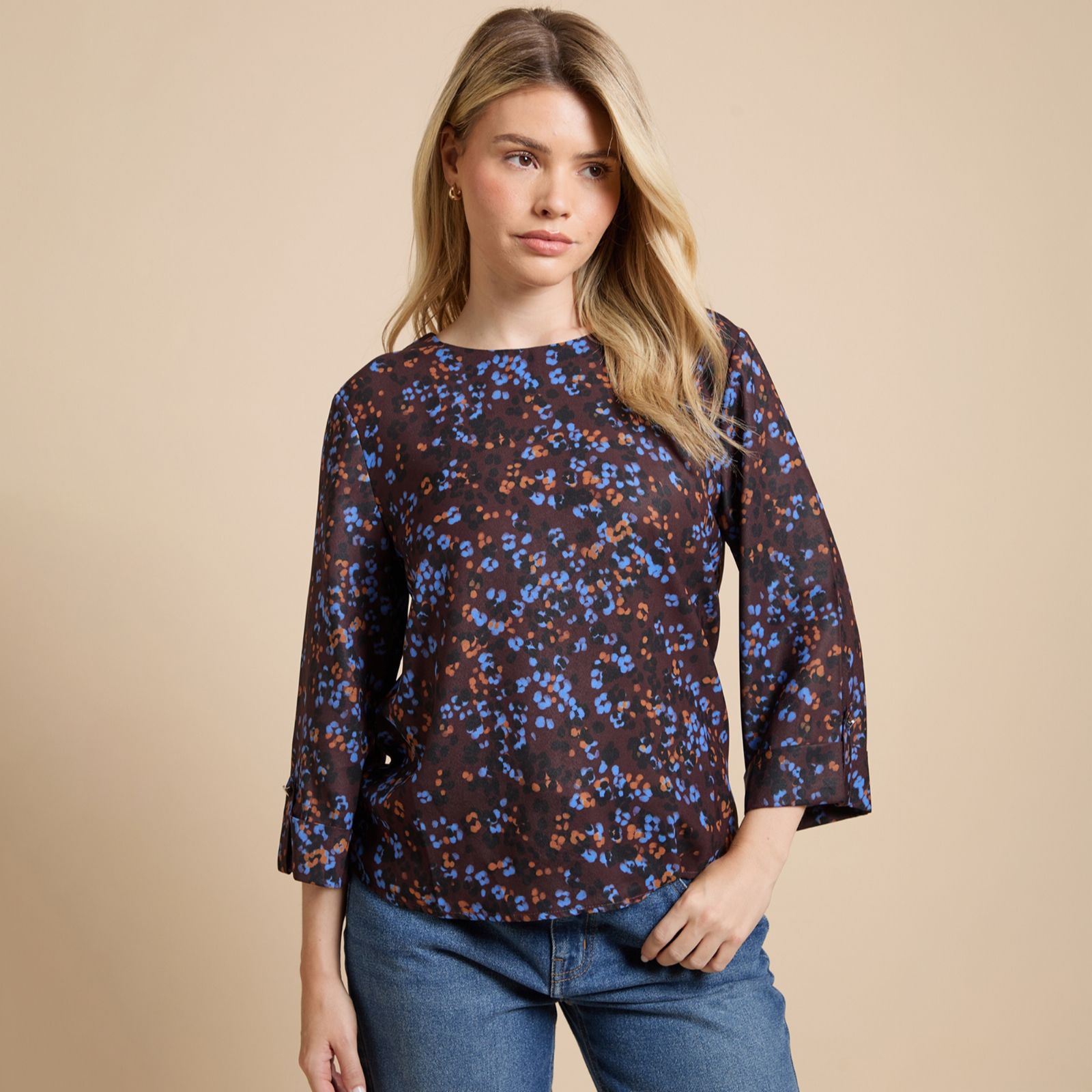 Dorothy Perkins Printed Blouse with 3/4 Sleeve
