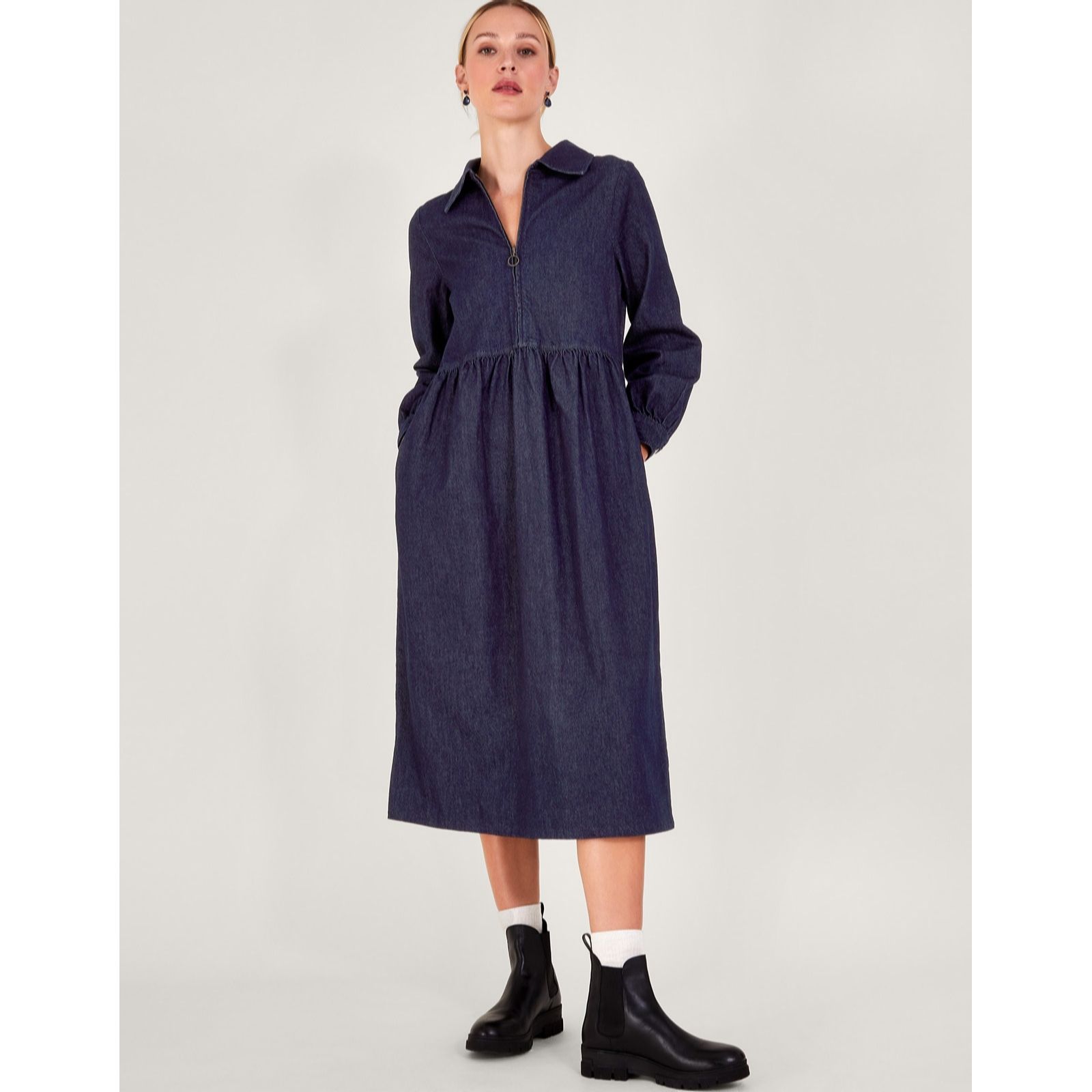 Monsoon Alana Denim Zip Dress