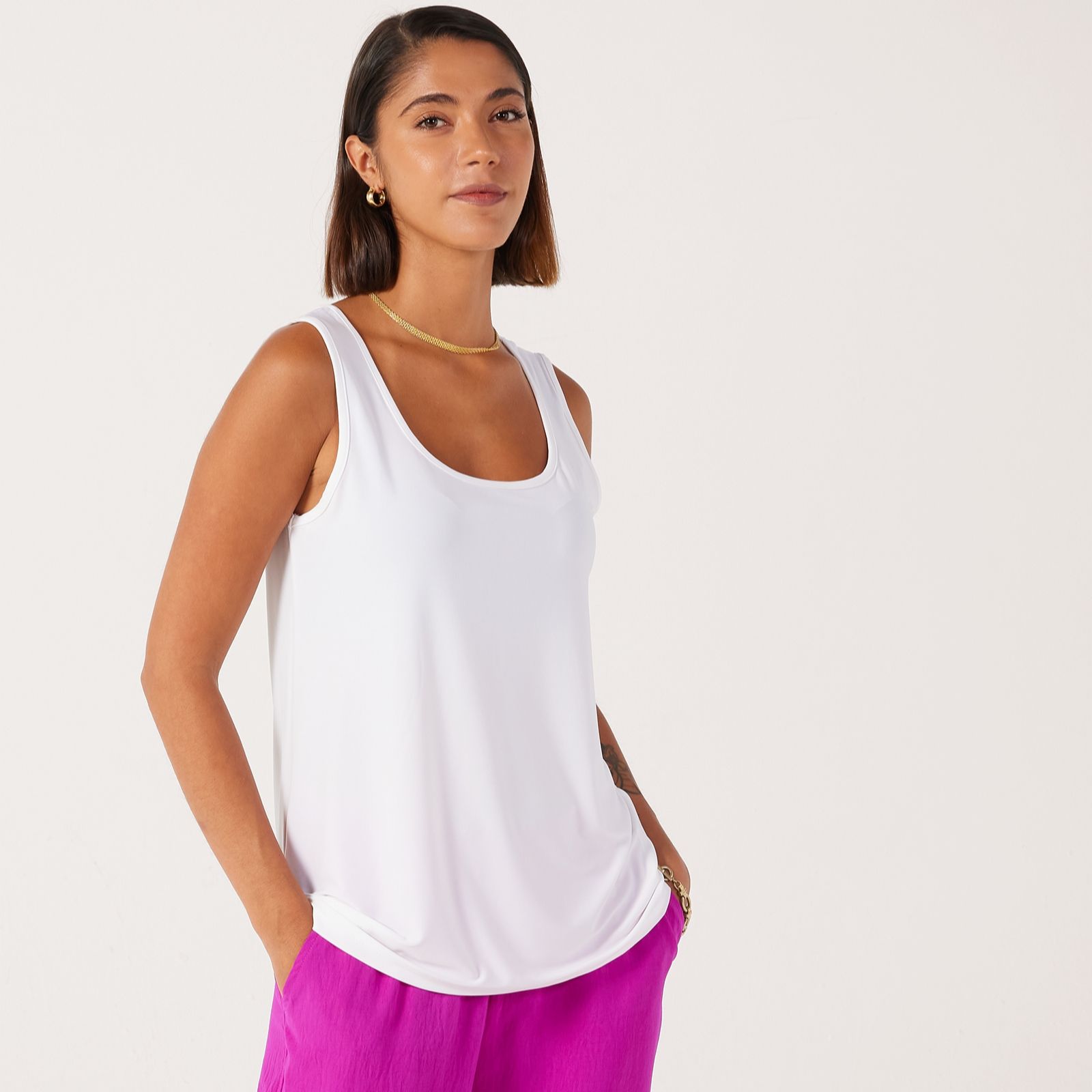 Kim & Co Deluxe Brazil Jersey Front To Back Reversible Essential Vest Top