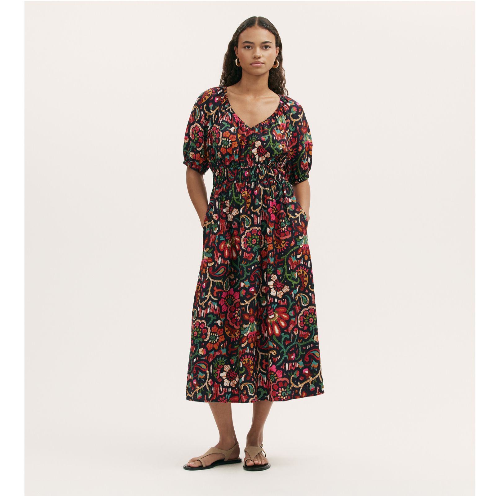 Finery London Estee Printed Midi Dress