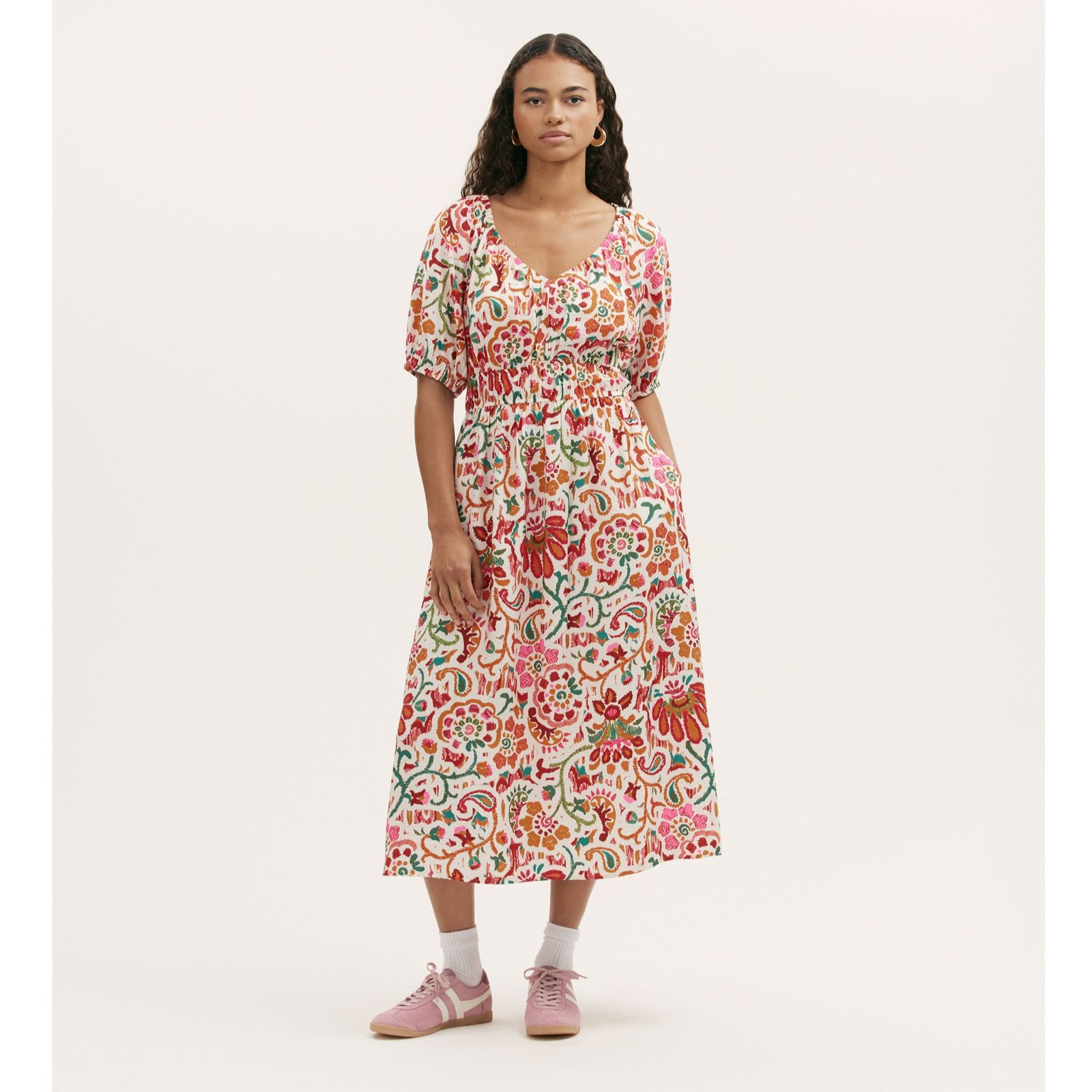 Finery London Estee Printed Midi Dress