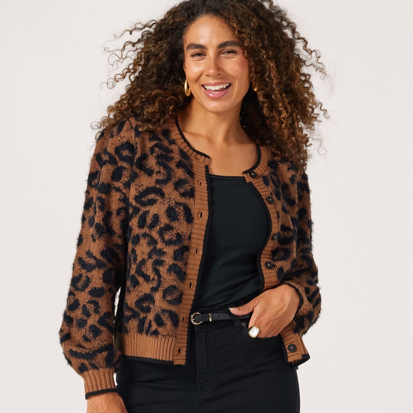 Dannii Minogue Fluffy Yarn Cardigan Standard