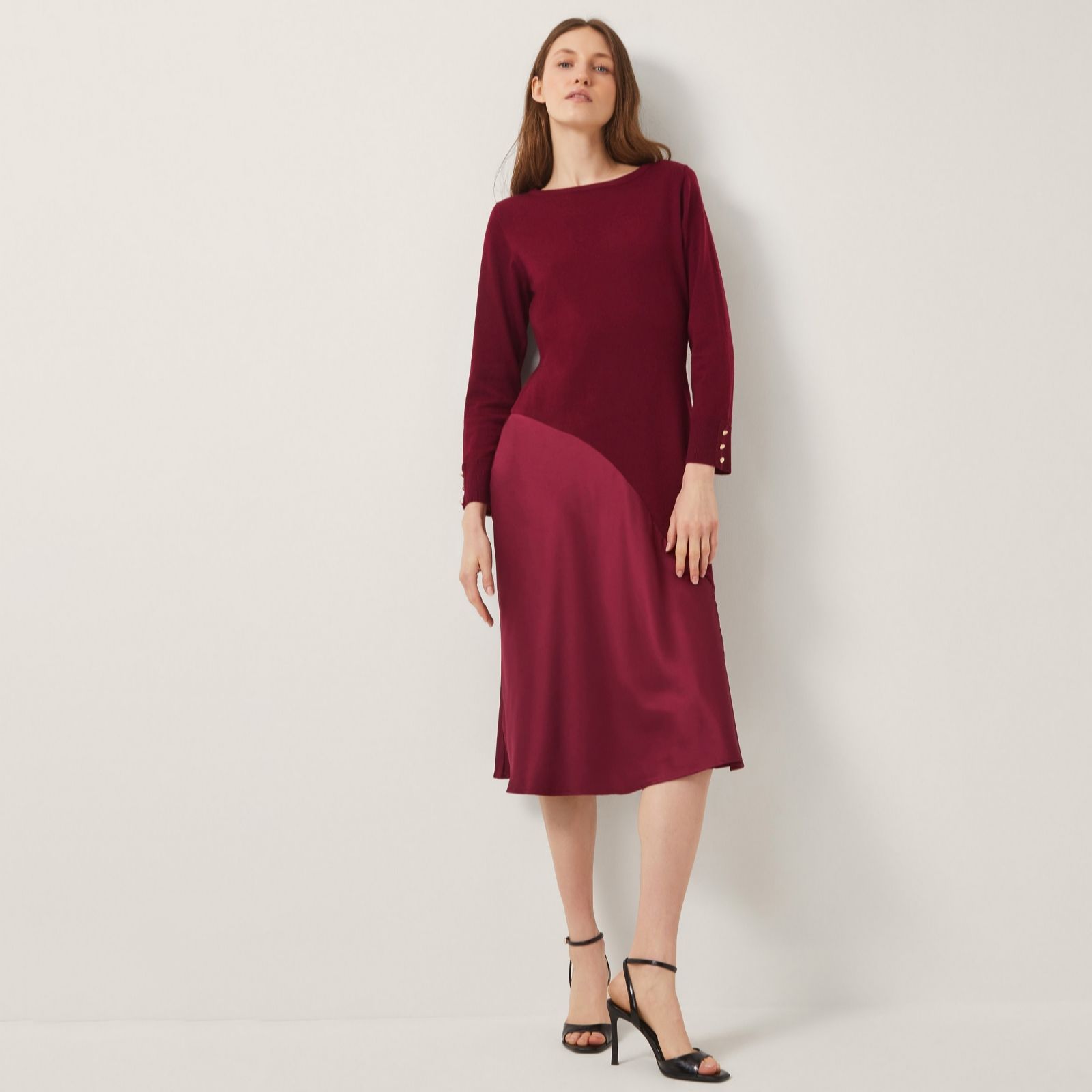 Monsoon Saz Satin Mix Dress