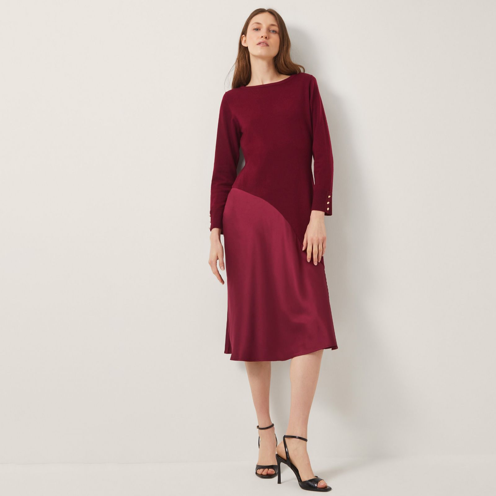 Monsoon Saz Satin Mix Dress