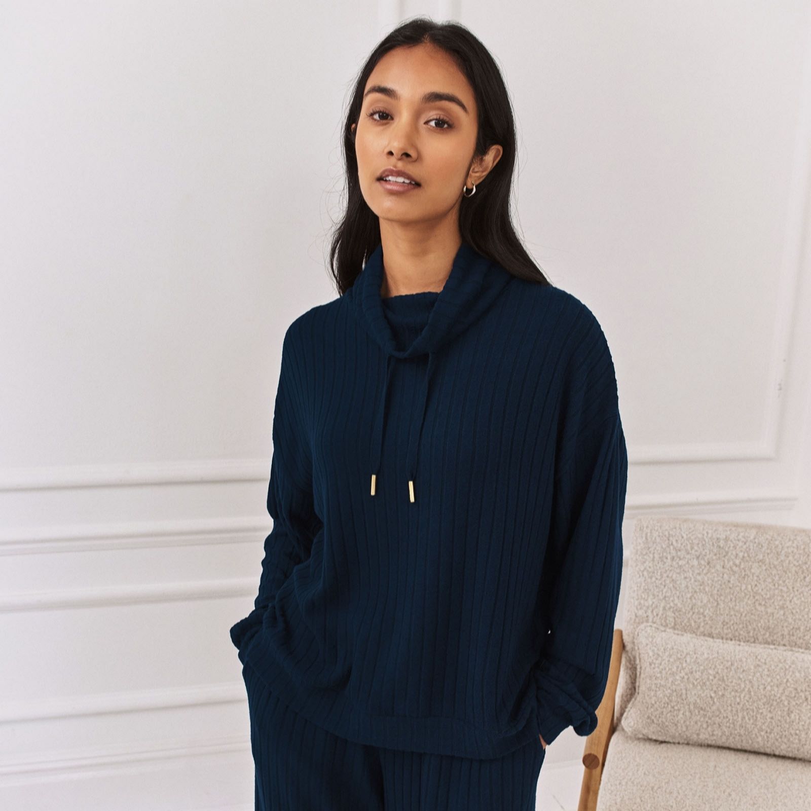Chelsea Peers Ribbed Knit Lounge Jumper