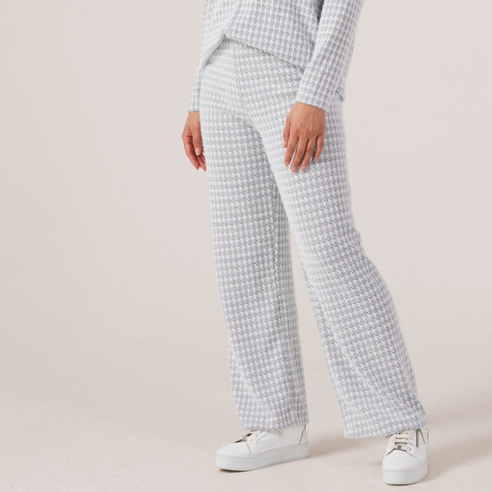 Kim & Co Houndstooth Sweater Jaquard Kati Straight Standard Trousers
