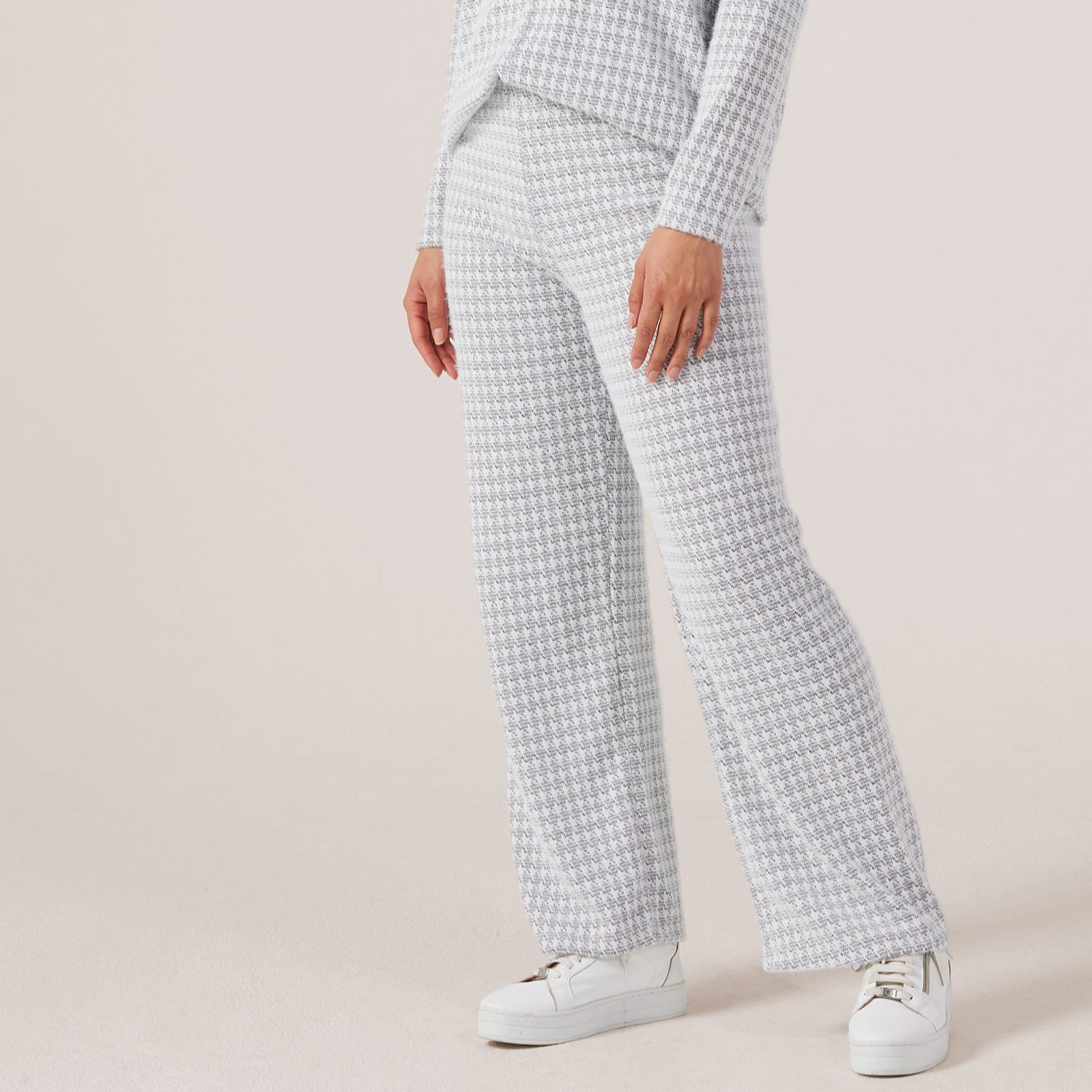Kim & Co Houndstooth Sweater Jaquard Kati Straight Standard Trousers