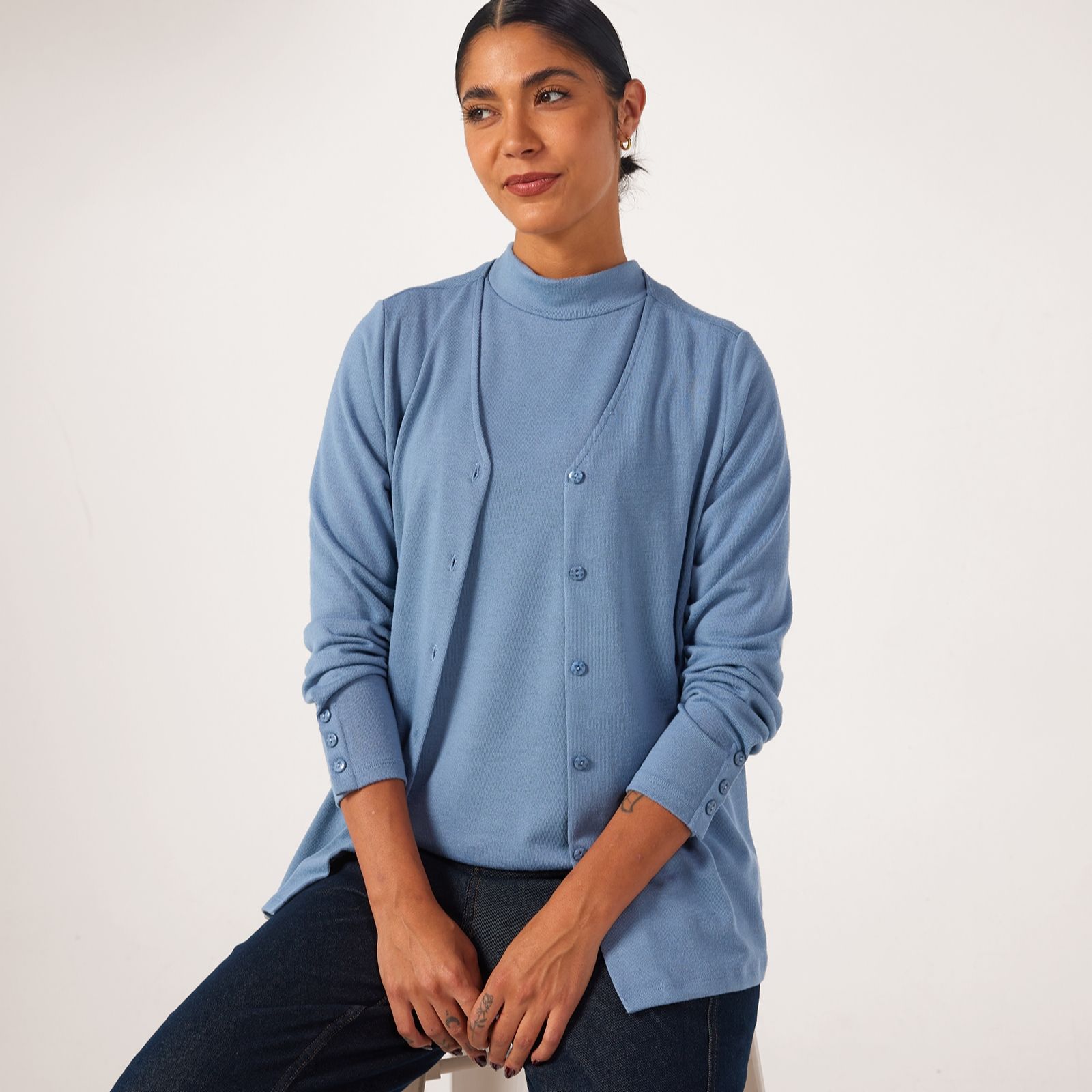 Kim & Co Soft Touch 2Piece Knit Set Cardigan & Jumper