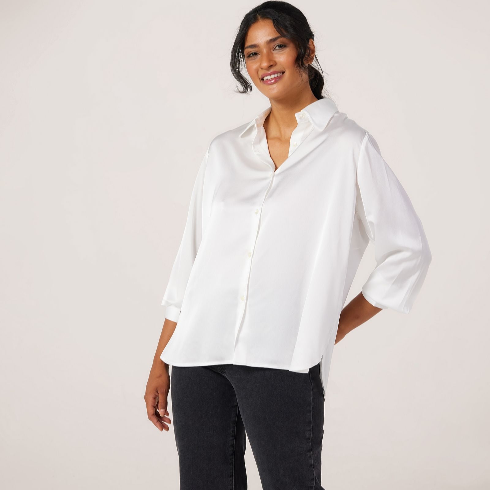 Malissa J Satin Shirt With Wide Cuffs