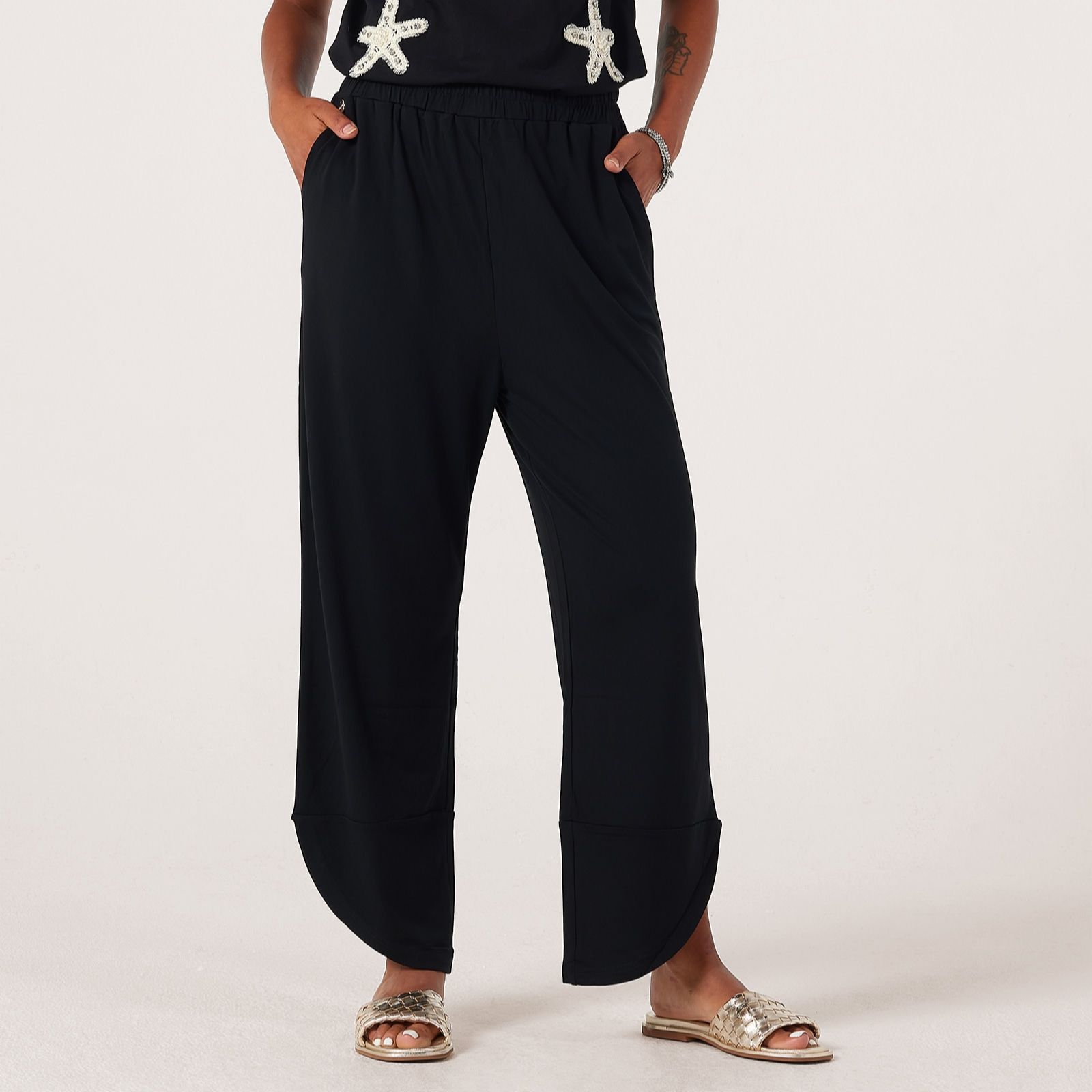 Malissa J Jersey Tulip Shape Ankle Length Trousers