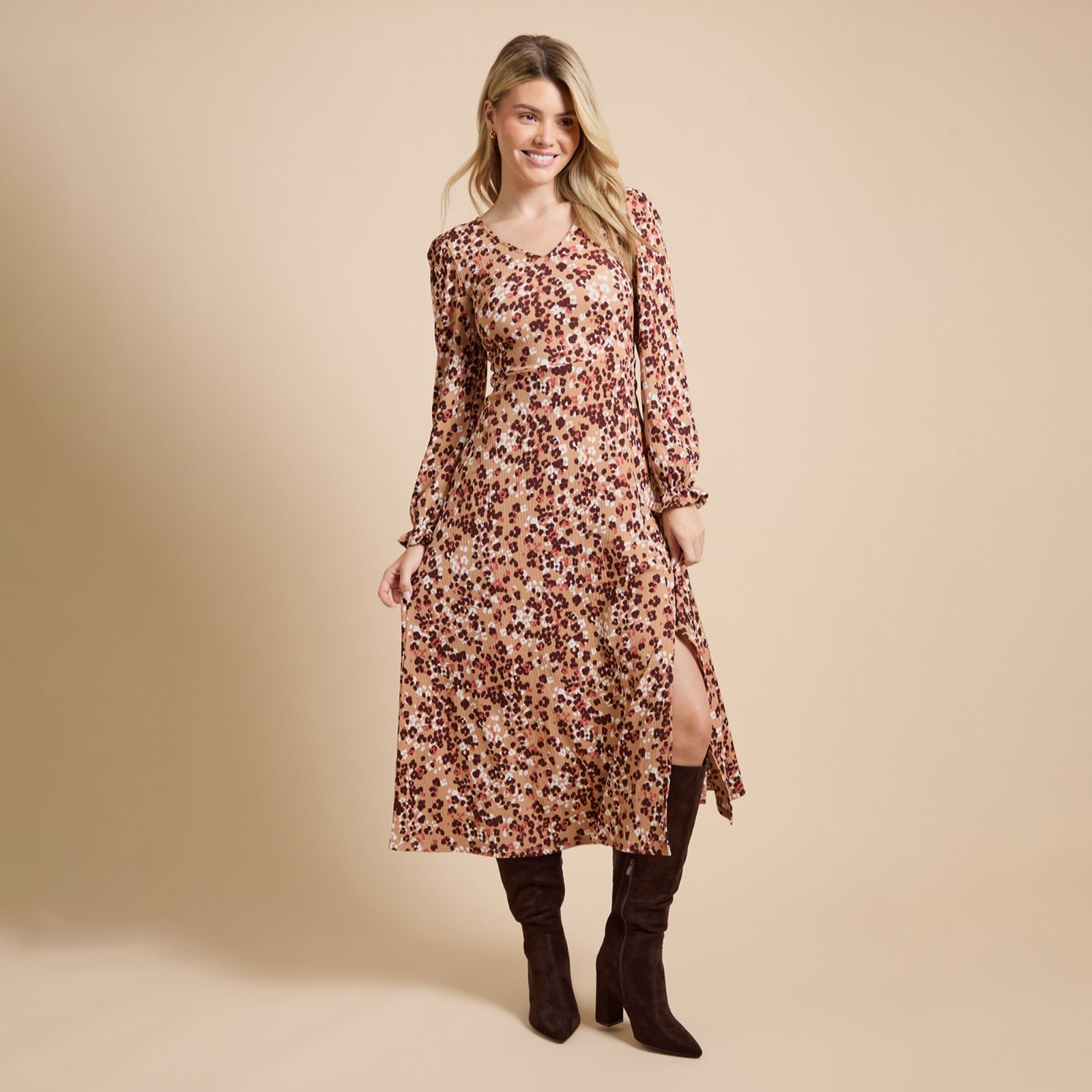 Dorothy Perkins V Neck Jersey Midi Dress Standard