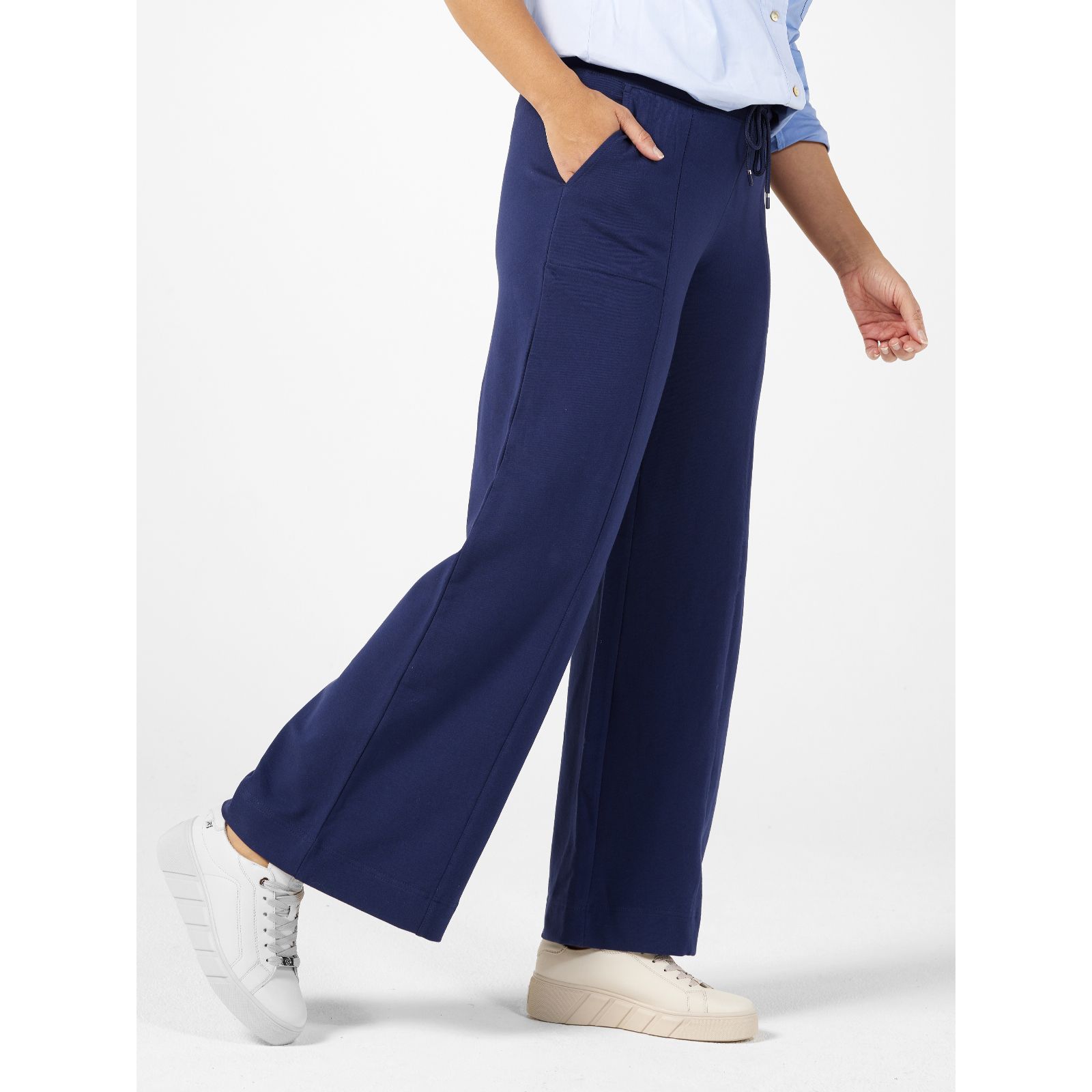 Zen Drawstring Lounge Pants - wide-leg, pull-on trousers - plus