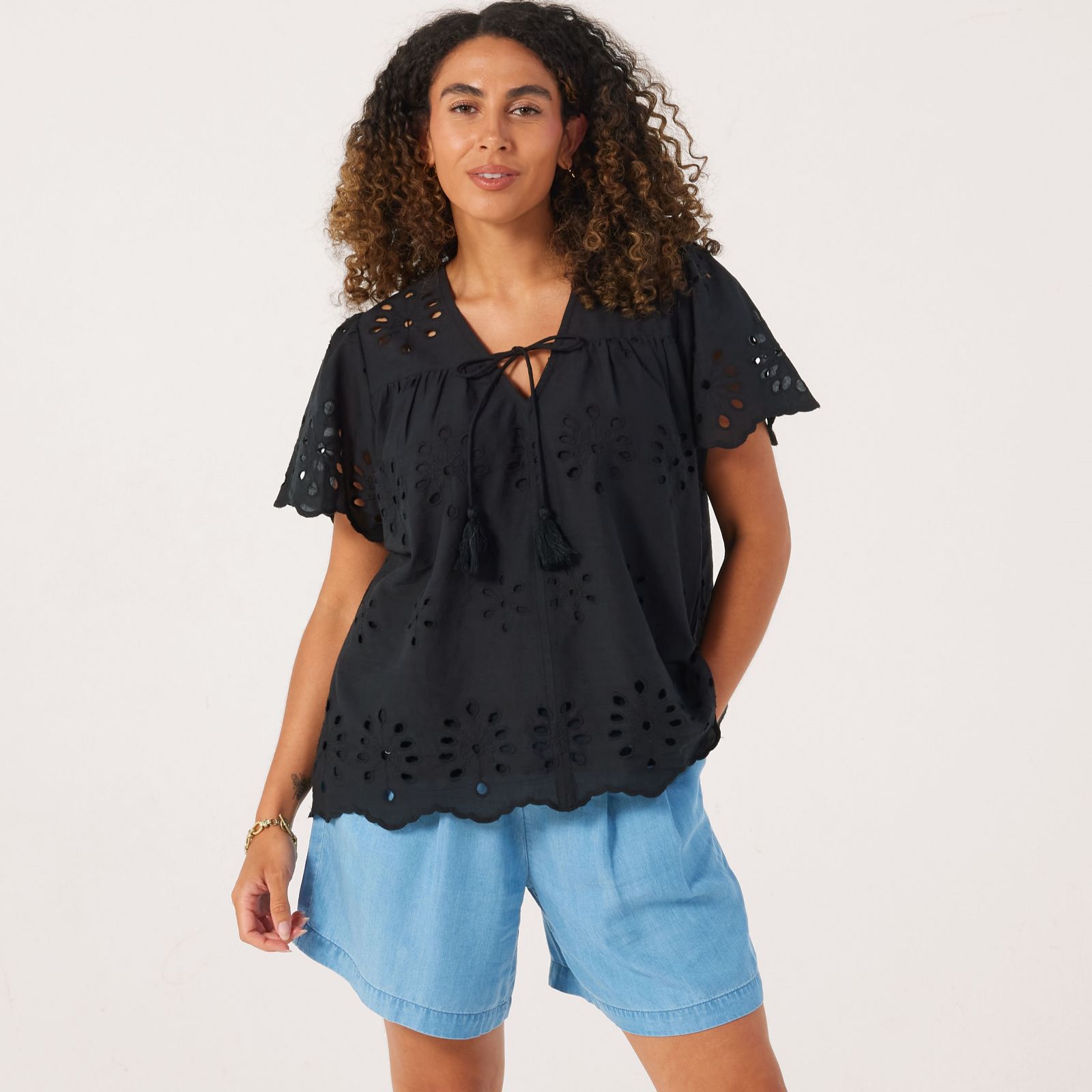 Dannii Minogue Broderie Top Petite