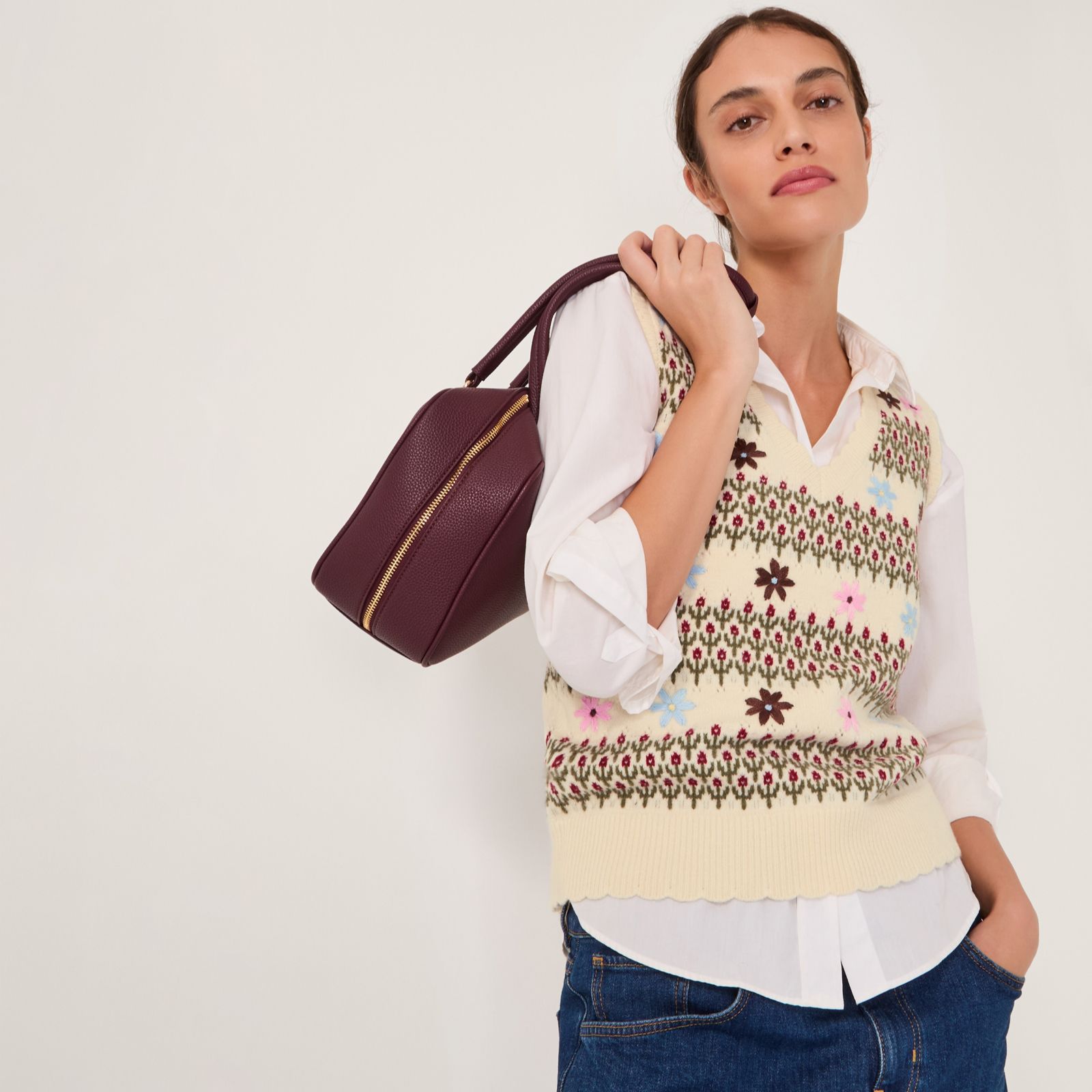 Monsoon Ella Embroidered Knitted Tank Vest