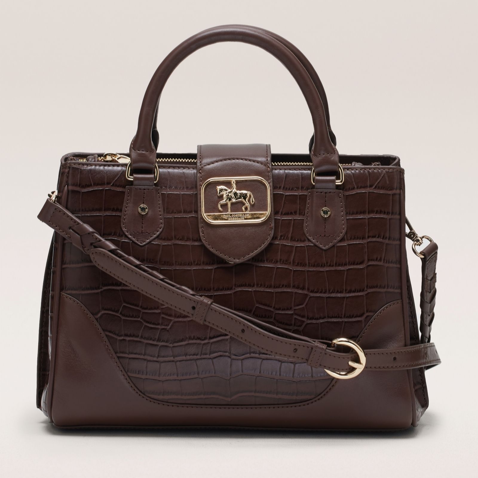 Outlet Paul Costelloe Dressage Croc Leather Triple Tote