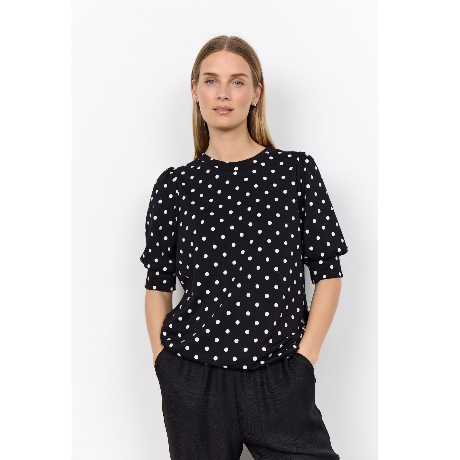 SOYACONCEPT Godiva Spot Elbow Sleeve Top