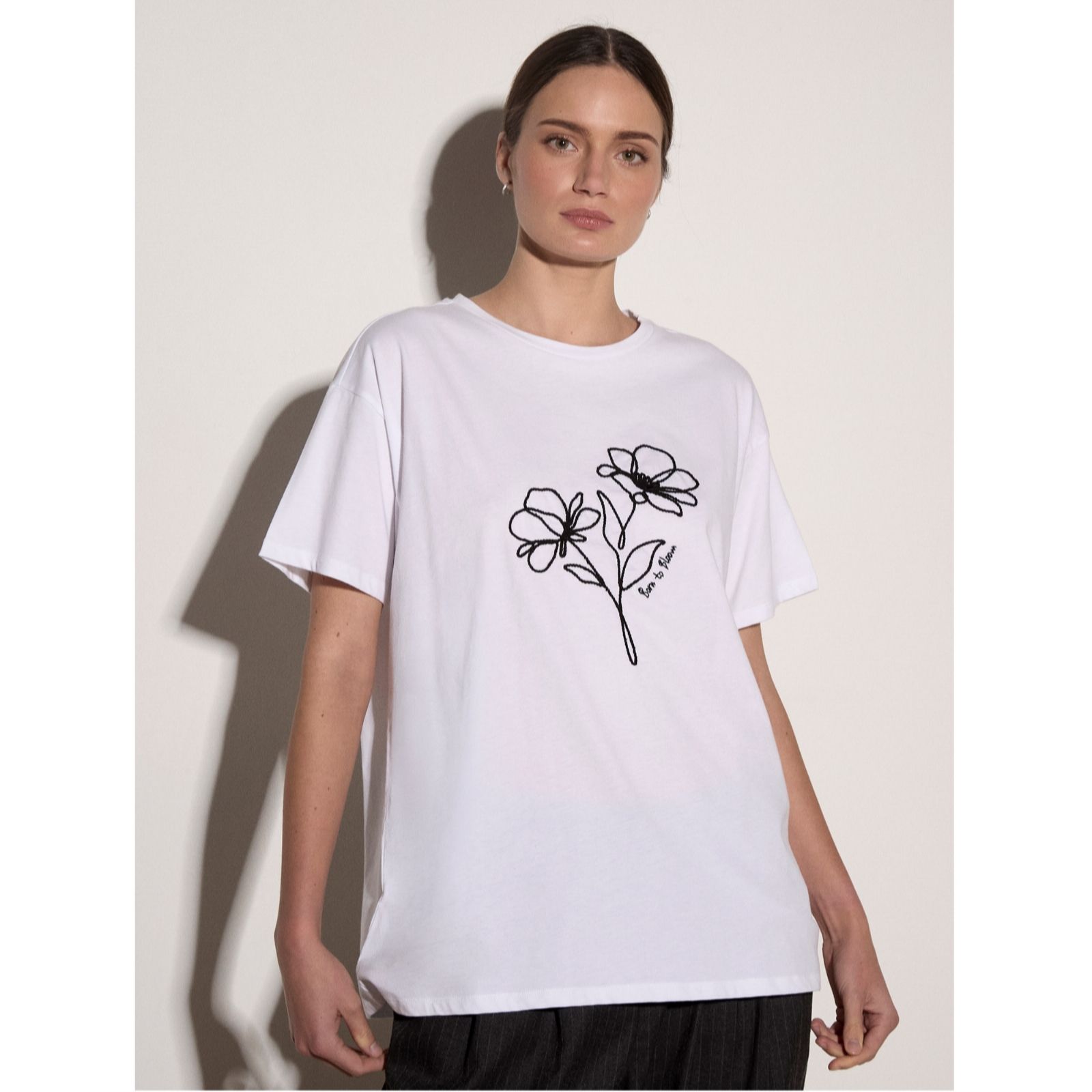 Apricot Abstract Flower Graphic Tee