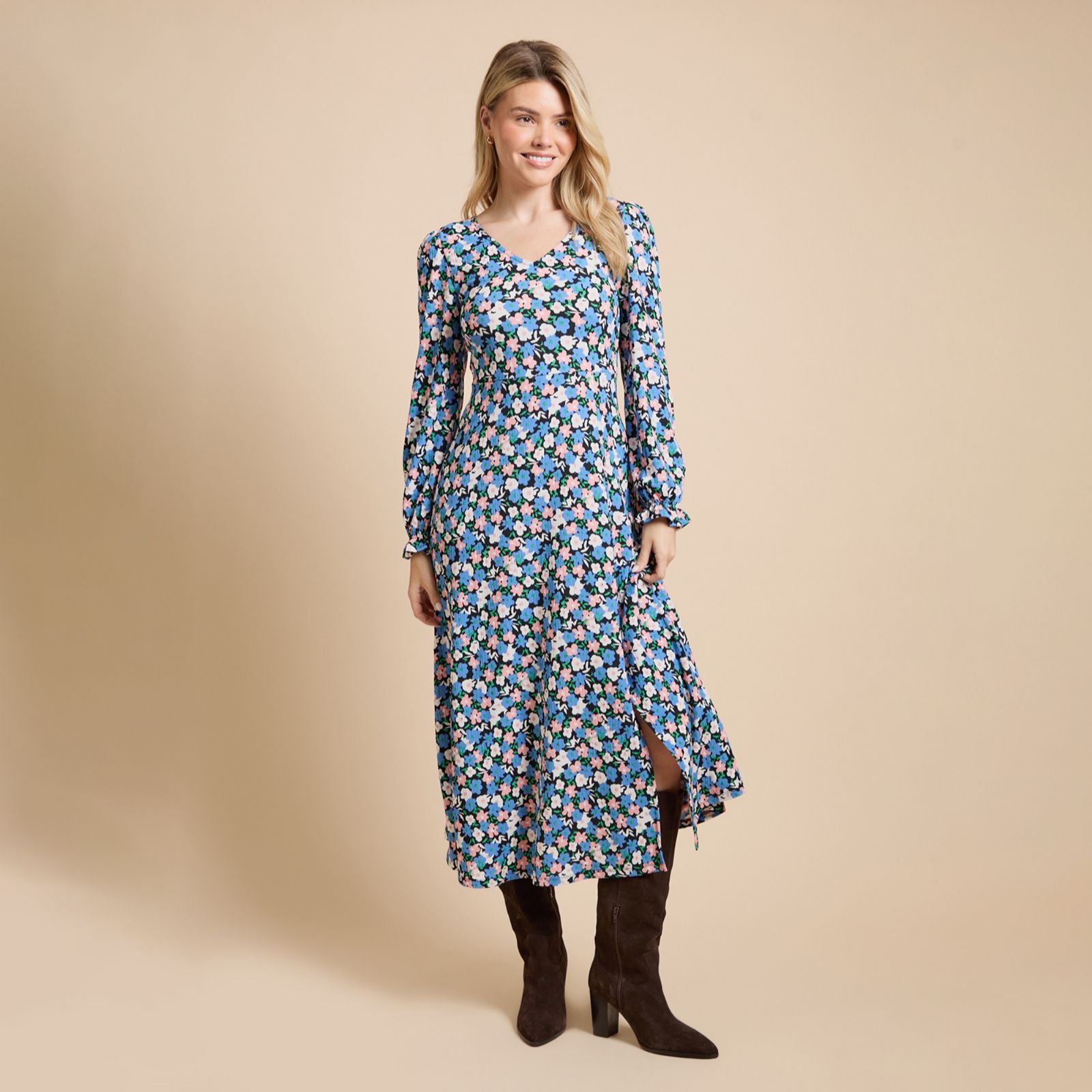 Dorothy Perkins V Neck Jersey Midi Dress Petite